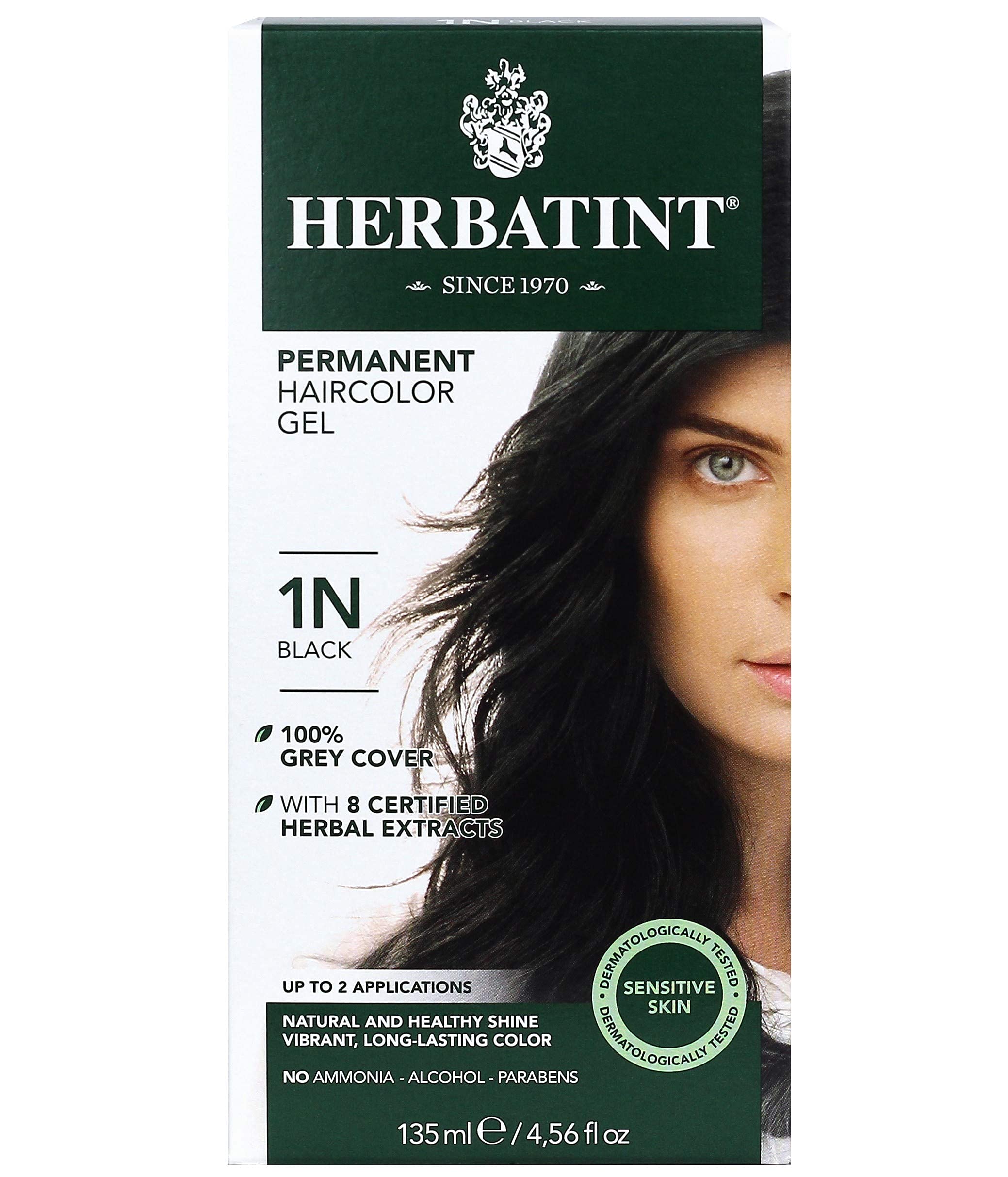 HerbatintPermanent Herbal Haircolour Gel (1n - Black) 1 Or 2 Applications by Herbatint