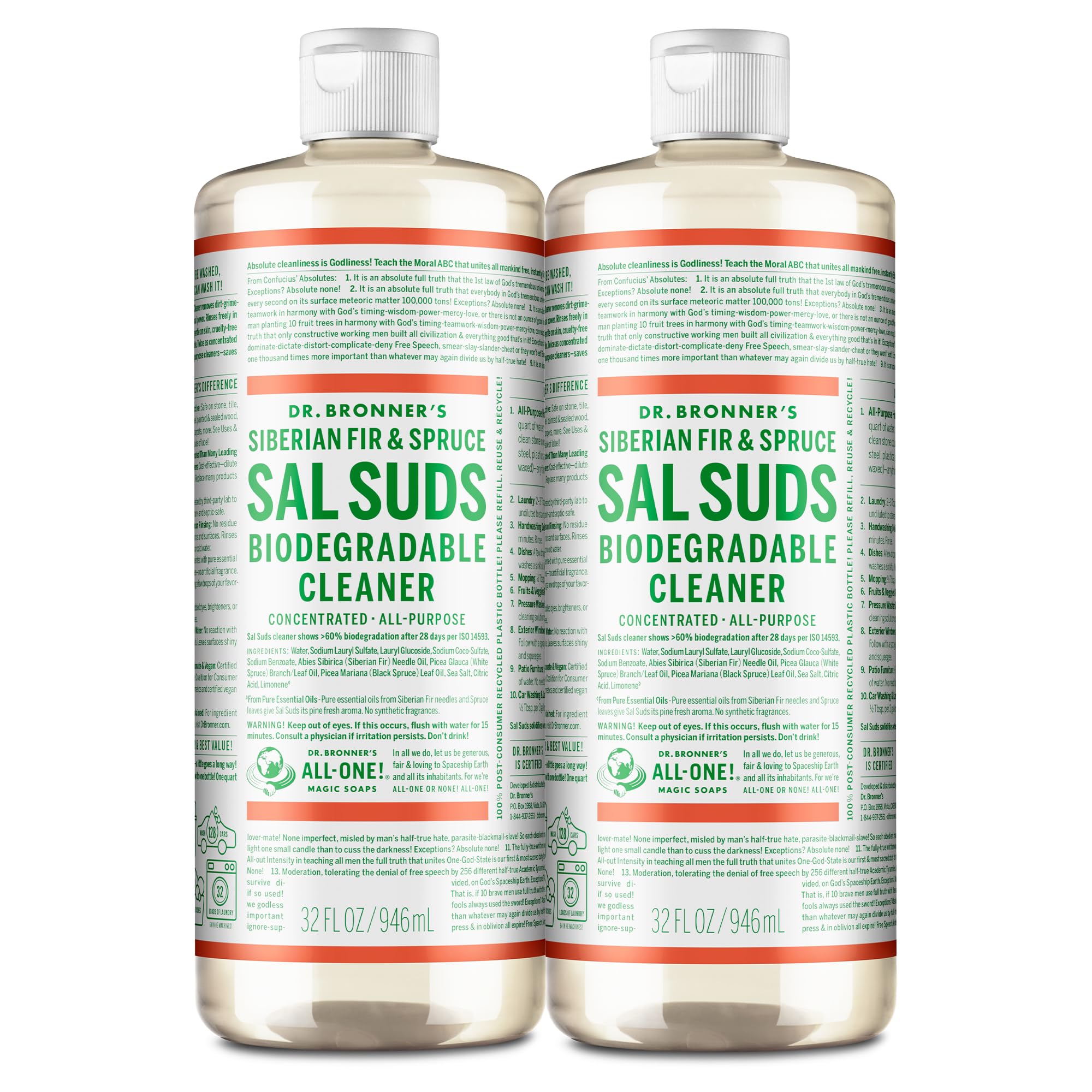 Dr. Bronner?s Sal Suds Biodegradable Cleaner - 32oz, 2 Pack