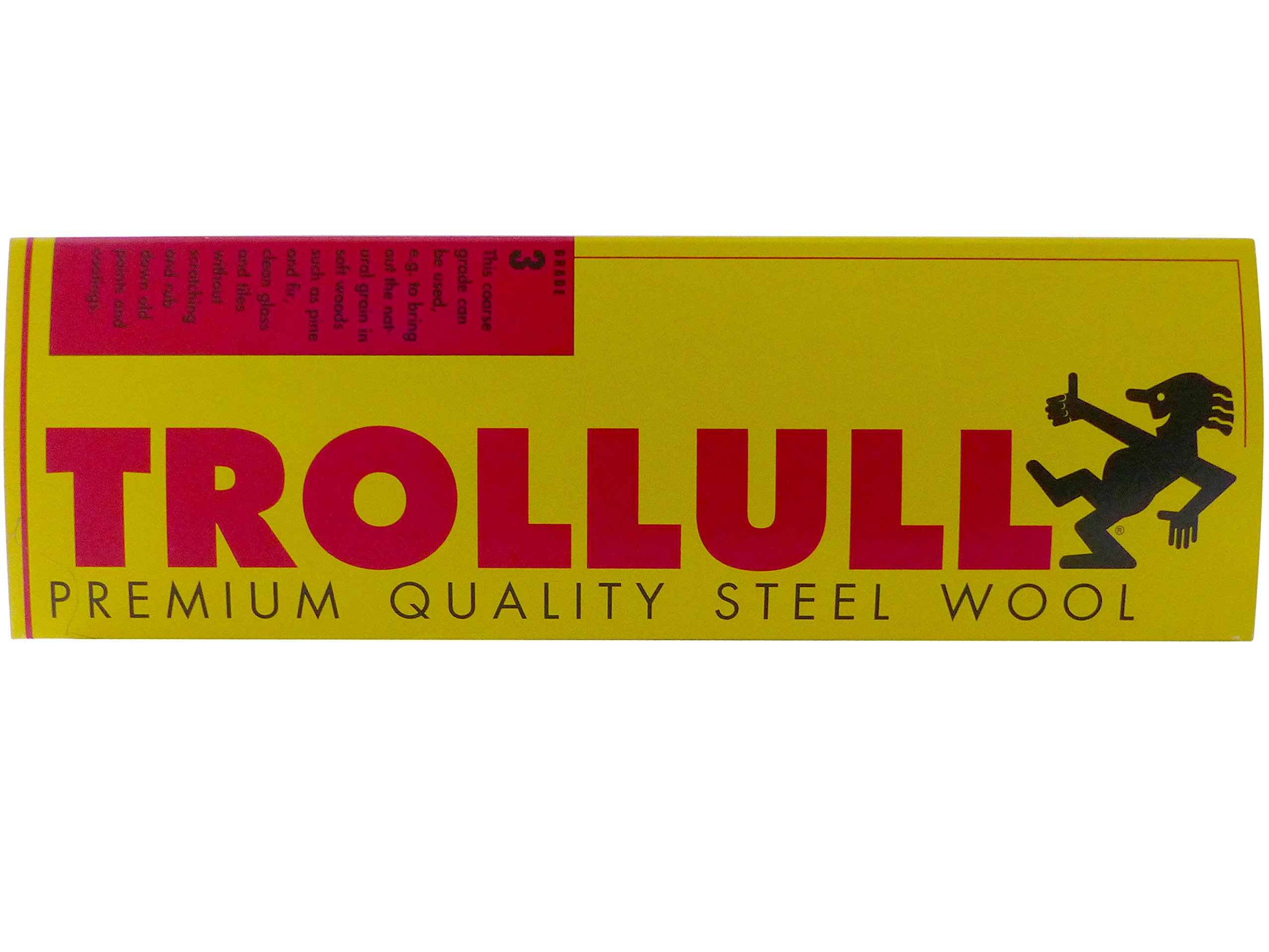 TROLLULL Steel Wool | Wire Wool 200g coarse 3 enhances The Natural Grain of Wood, Cleans Glass, roughens Old Varnish or Paint