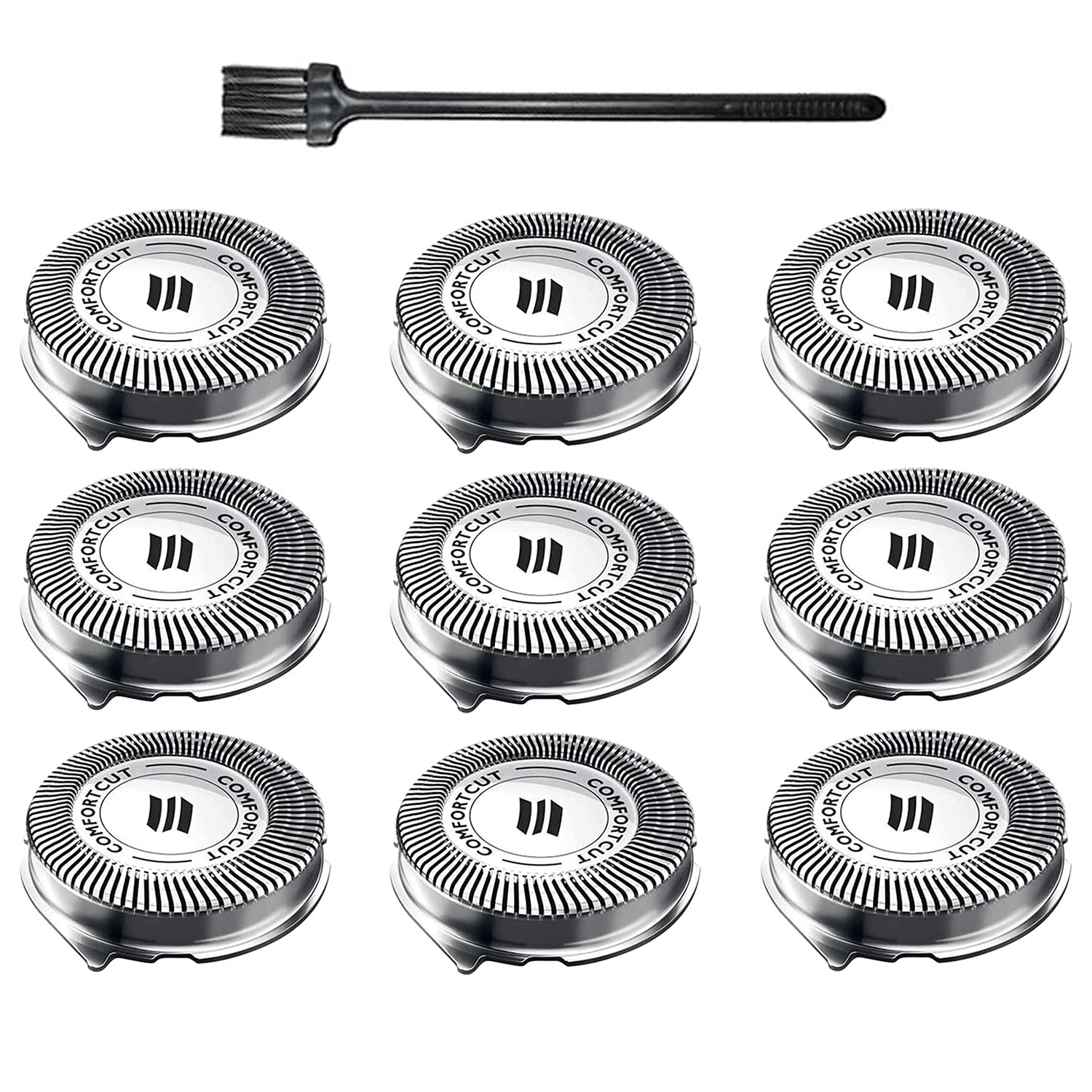 SH30 Replacement Heads for Philips Norelco Series 3000, 2000, 1000 Shavers and S738 Click and Style, Replace the SH30 Shaver Blades 9 pack.