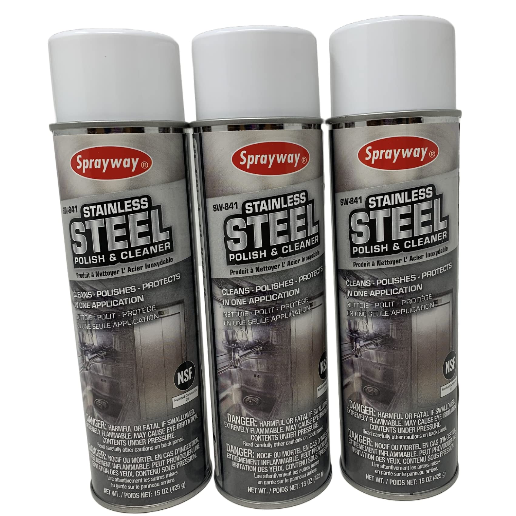 Sprayway Stainless Steel Cleaner 3Pk 15oz Cans