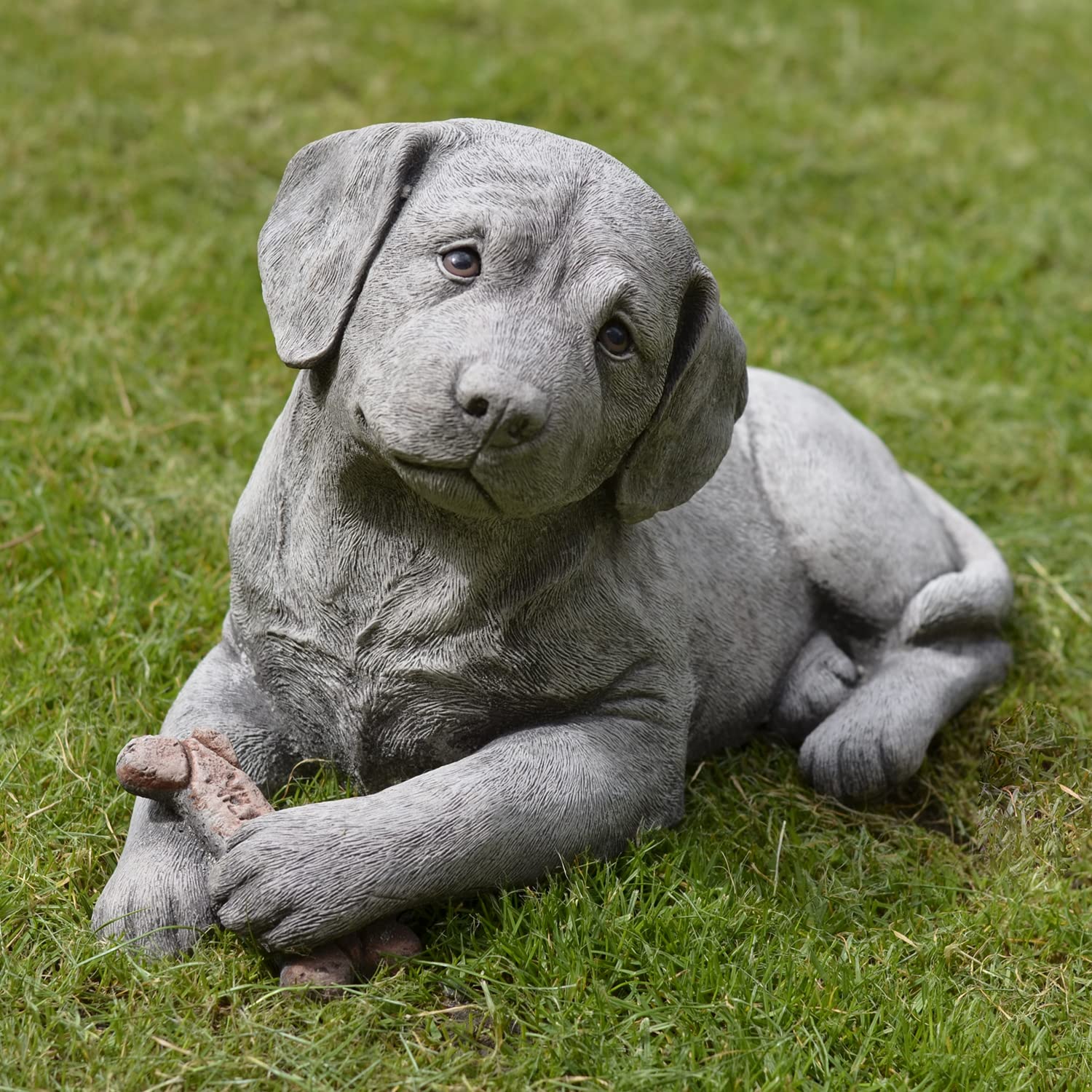 ONEFOLD - Labrador Puppy Stone Garden Statue | Stone Garden Ornament Ornaments | Dog Garden Ornament