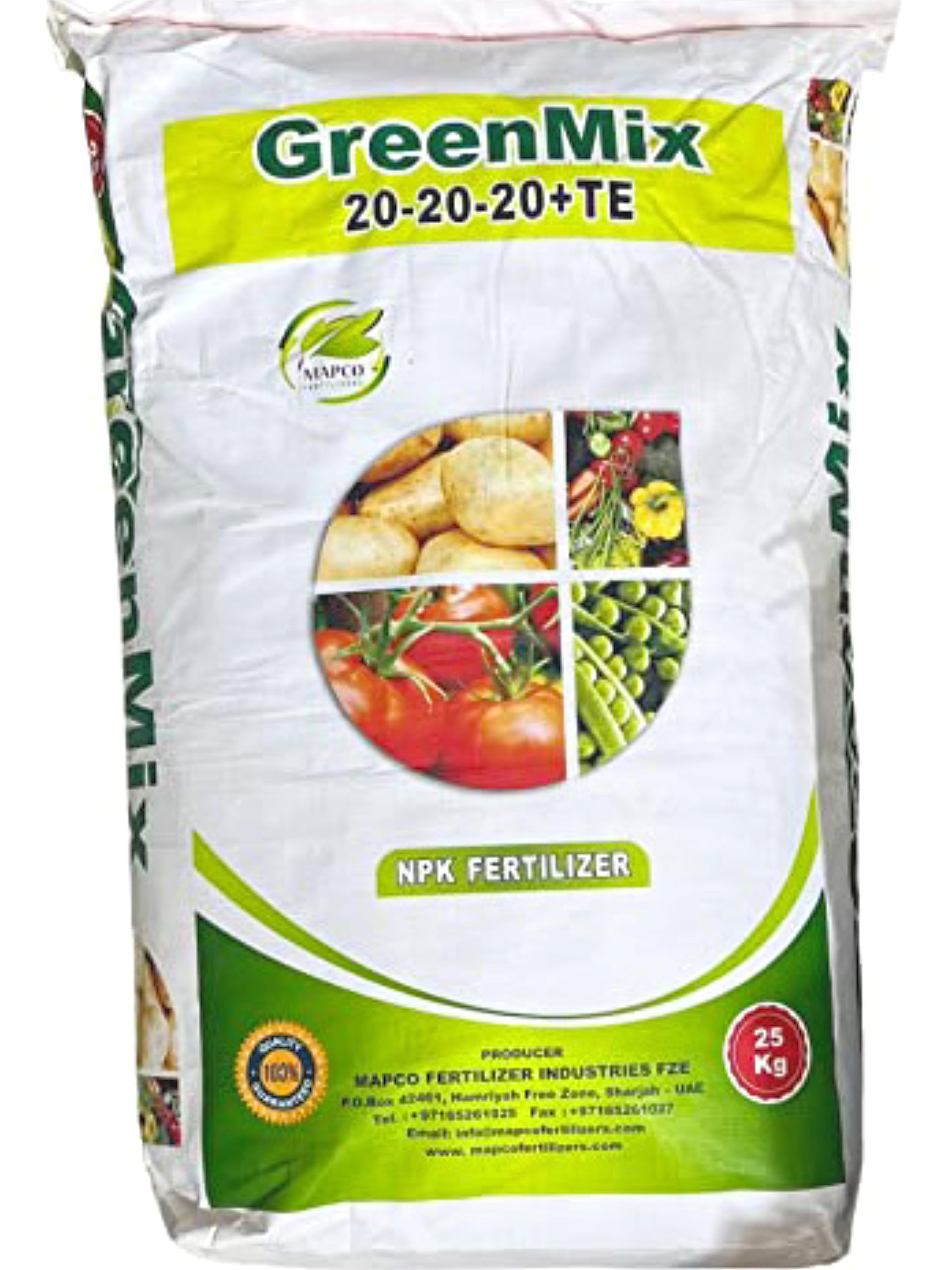 Green Mix NPK 20-20-20+TE 100% Water Soluble Fertilizer” Best for Indoor and Outdoor Plants (1 Kg)