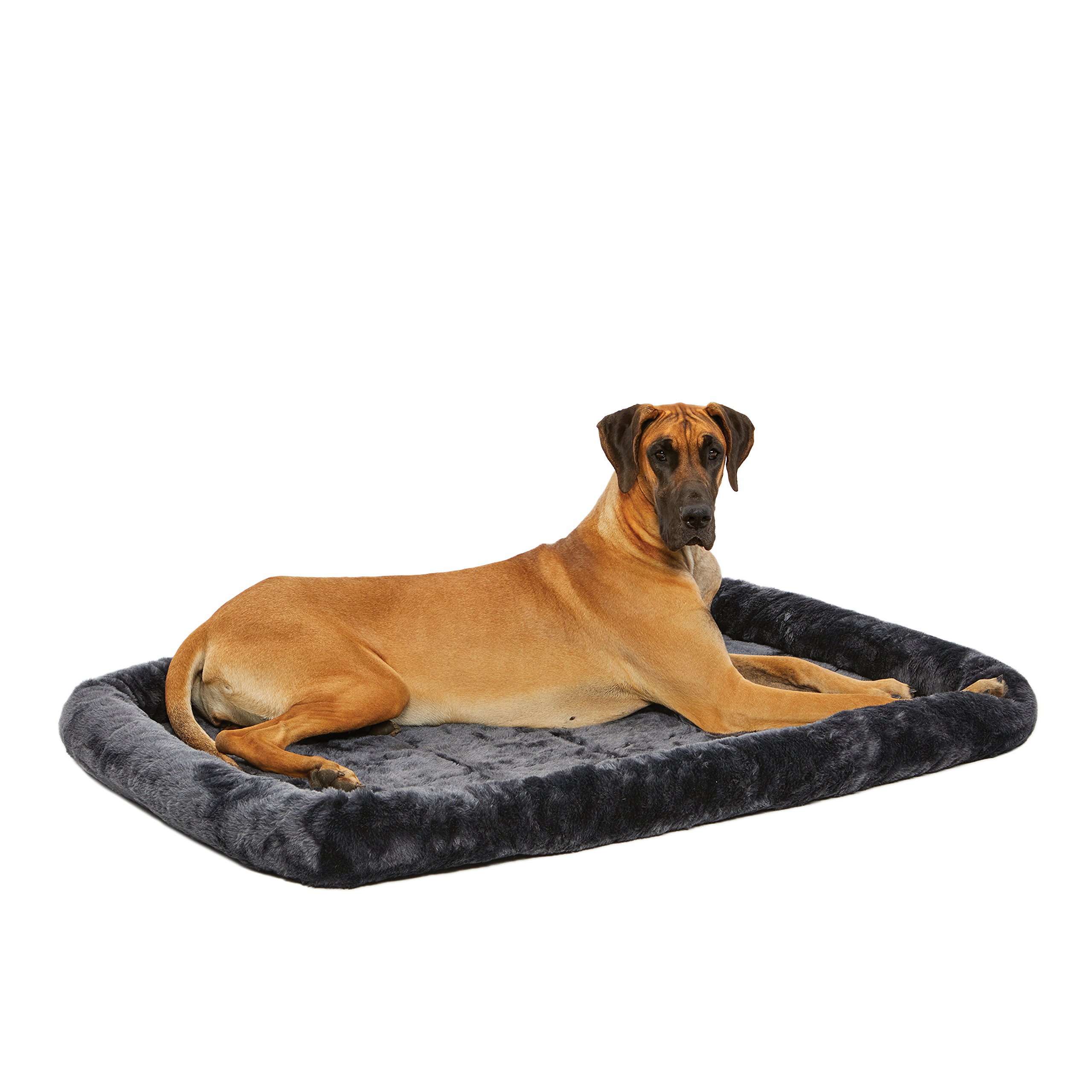 MidWest Homes for Pets Bolster Dog Bed 137.16 cm (54-Inch) Long Dog Bed or Cat Bed w/ Comfortable Bolster; Ideal for "Giant" Dog Breeds; Gray; Model 40254-GY