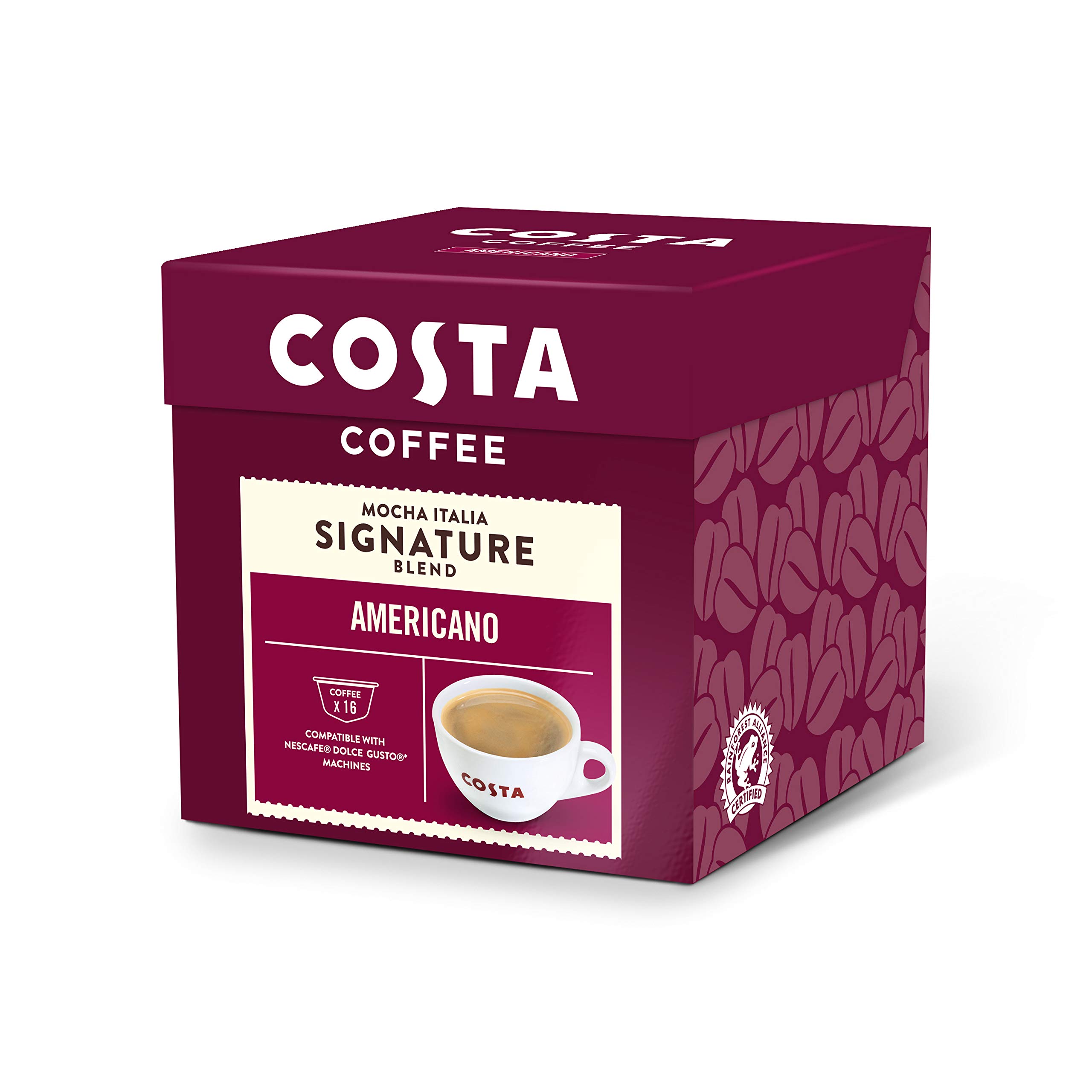 COSTA COFFEE Nescafe, Dolce Gusto, Compatible Americano Pods, Smooth and Rich Flavour, 48 Count, Pack of 3