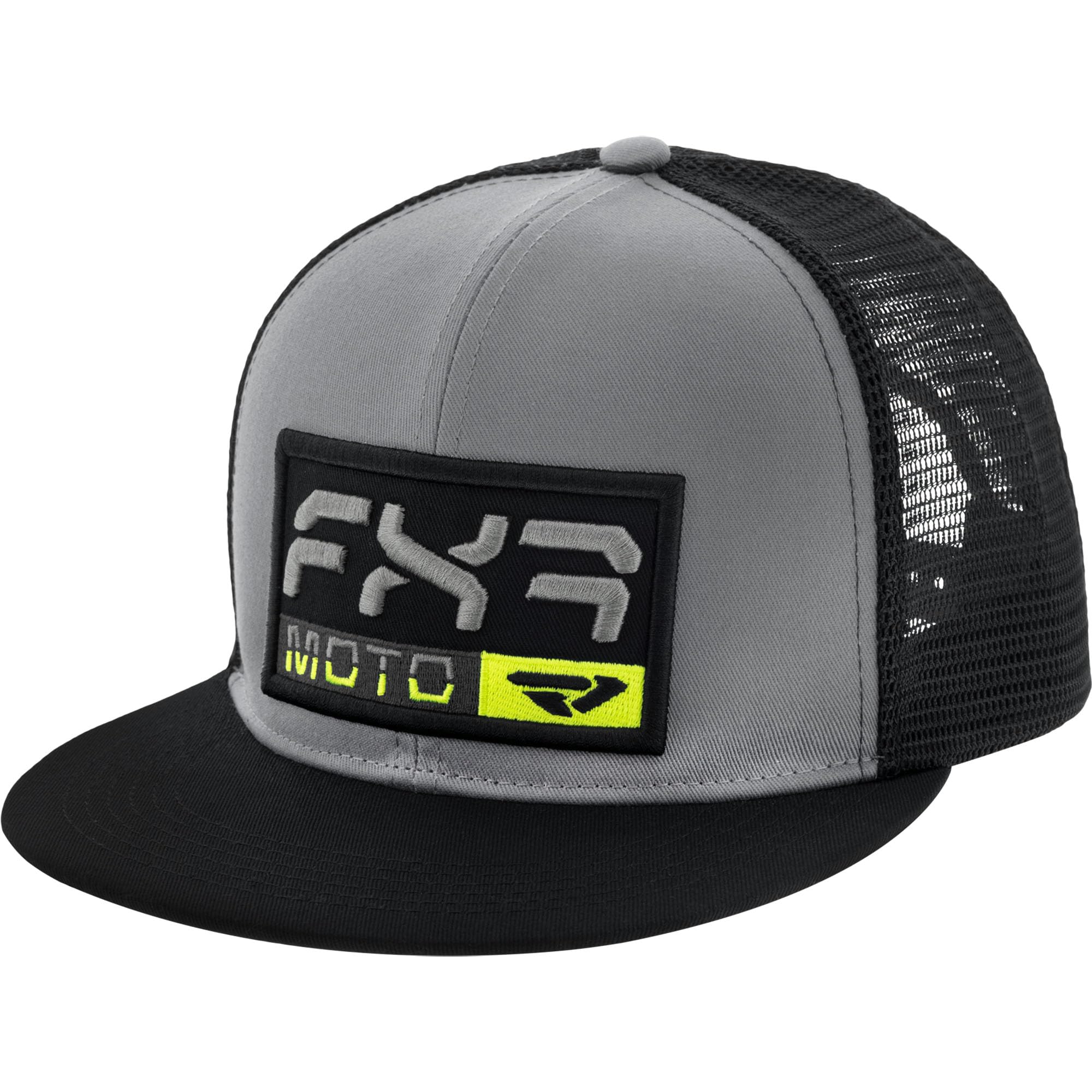 FXRMoto Baseball Hat Cap Cotton Front Nylon Mesh Snap-Back Flat Brim Casual - One Size