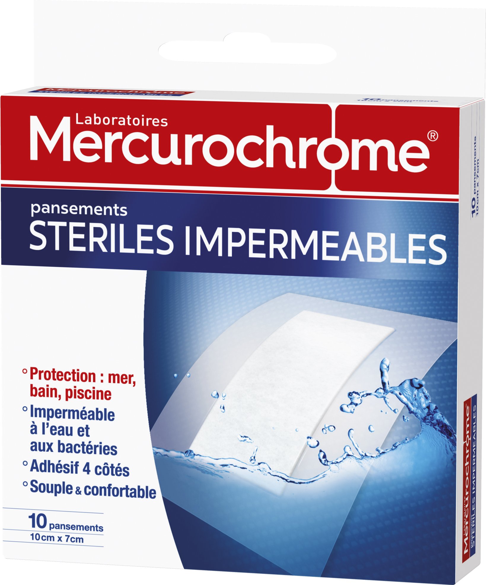 Mercurochrome waterproof sterile dressings x10 - (Unit Price) - Sending Fast And Neat - Mercurochrome pansements stériles imperméables x10