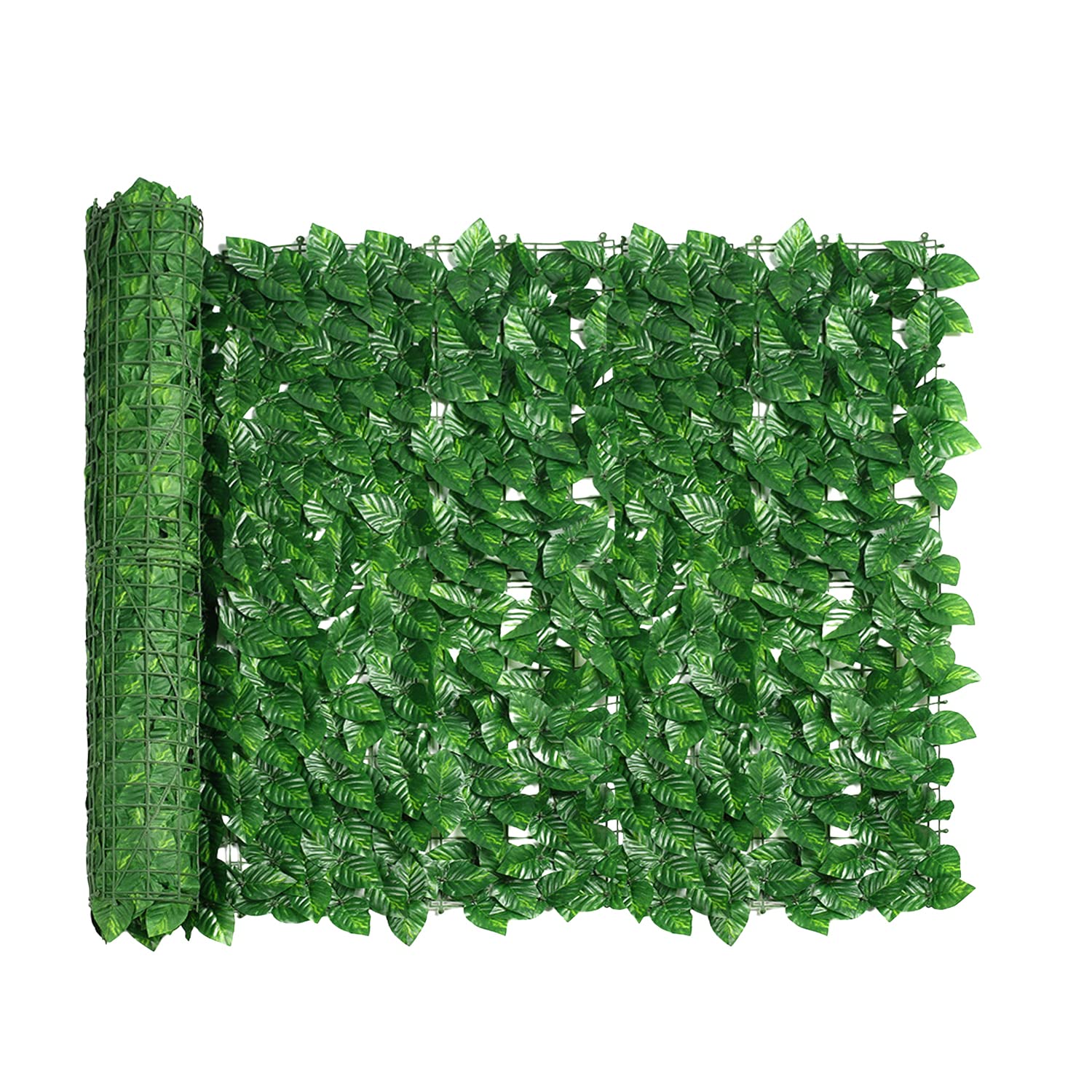 KKSTY Artificial Ivy Privacy Fence Screen, 0.5m x 3m, Artificial Hedges Fence and Faux Ivy Vine Leaf Decorative Fence for Backyard Garden Home Decor Greenery Walls (Evergreen Leaves)