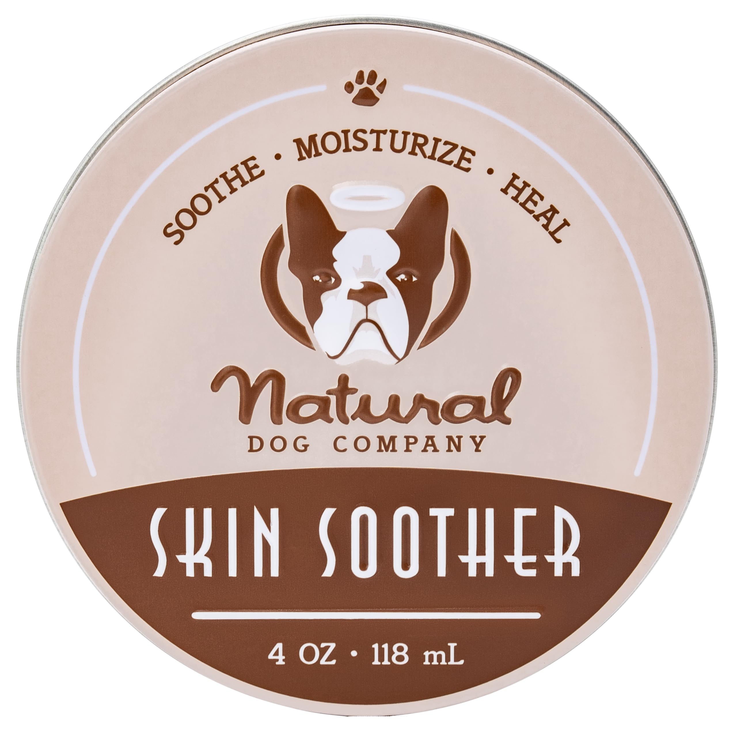 Natural Dog CompanySkin Soother, 4 oz Tin, Allergy and Itch Relief for Dogs, Dog Moisturizer for Dry Skin, Dog Lotion, Ultimate Healing Balm, Dog Rash Cream