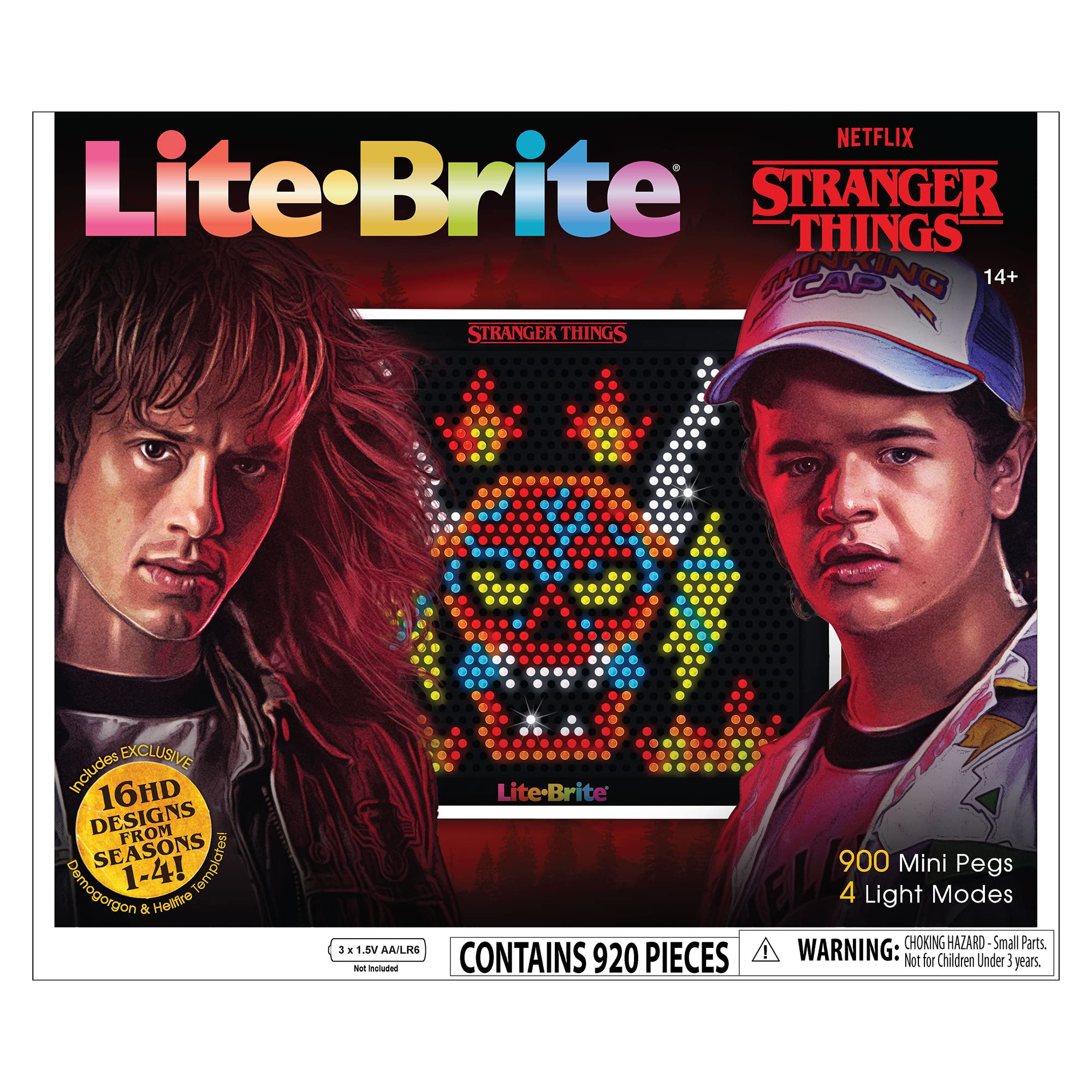 Basic FunLite Brite Stranger Things Special Edition Demogorgon Hunters Amazon Exclusive Definition Grid, 16 HD Templates, 900 Mini Pegs, Stickers, Branded Storage Pouch, for 14+ Fans, Multicolor