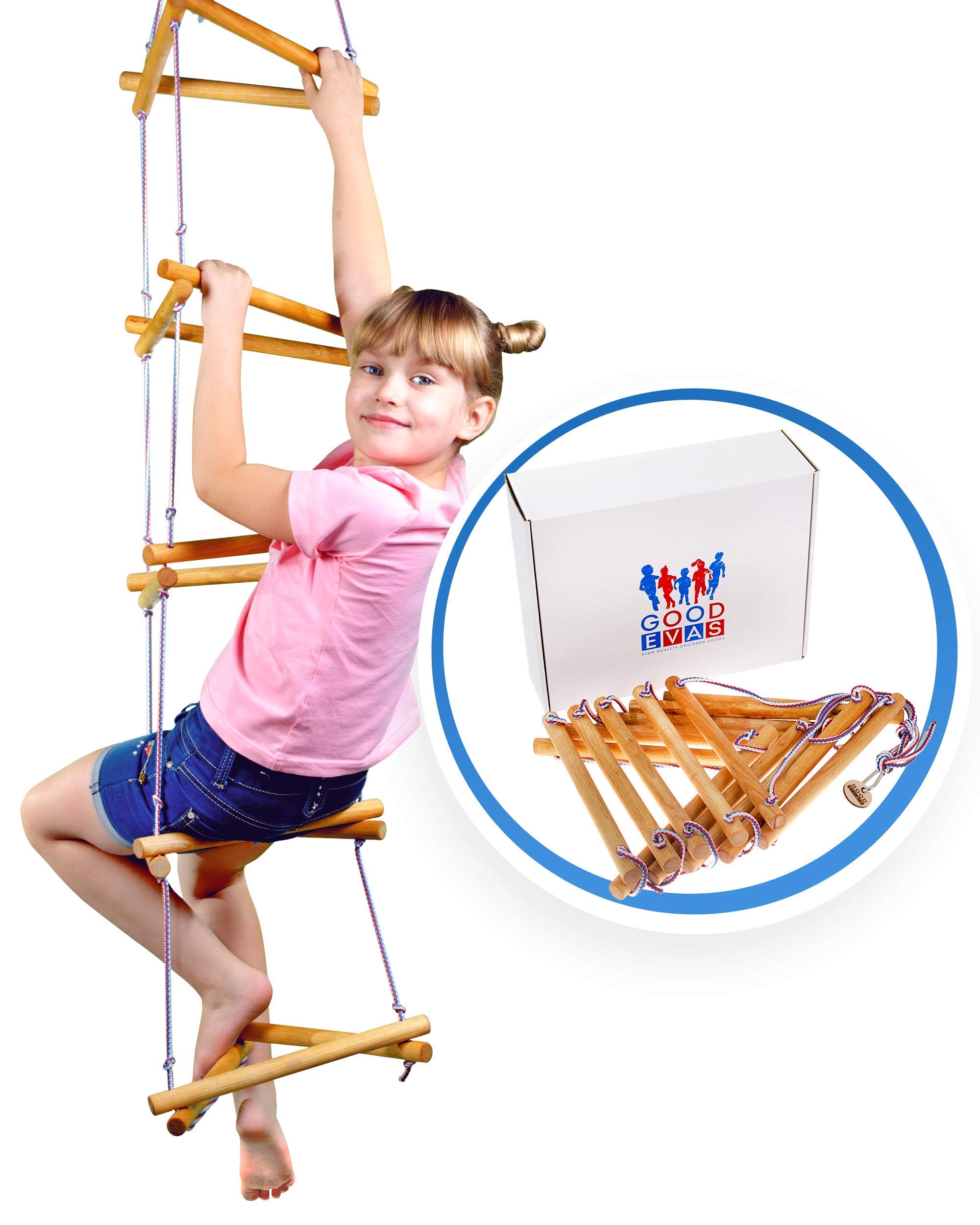 Kids Triangle Rope Ladder - Сlimbing Toys for Jungle Gym - Swing Set Accessories for Kids 3-12 y.o - Playground Equipment for Monkey Bars