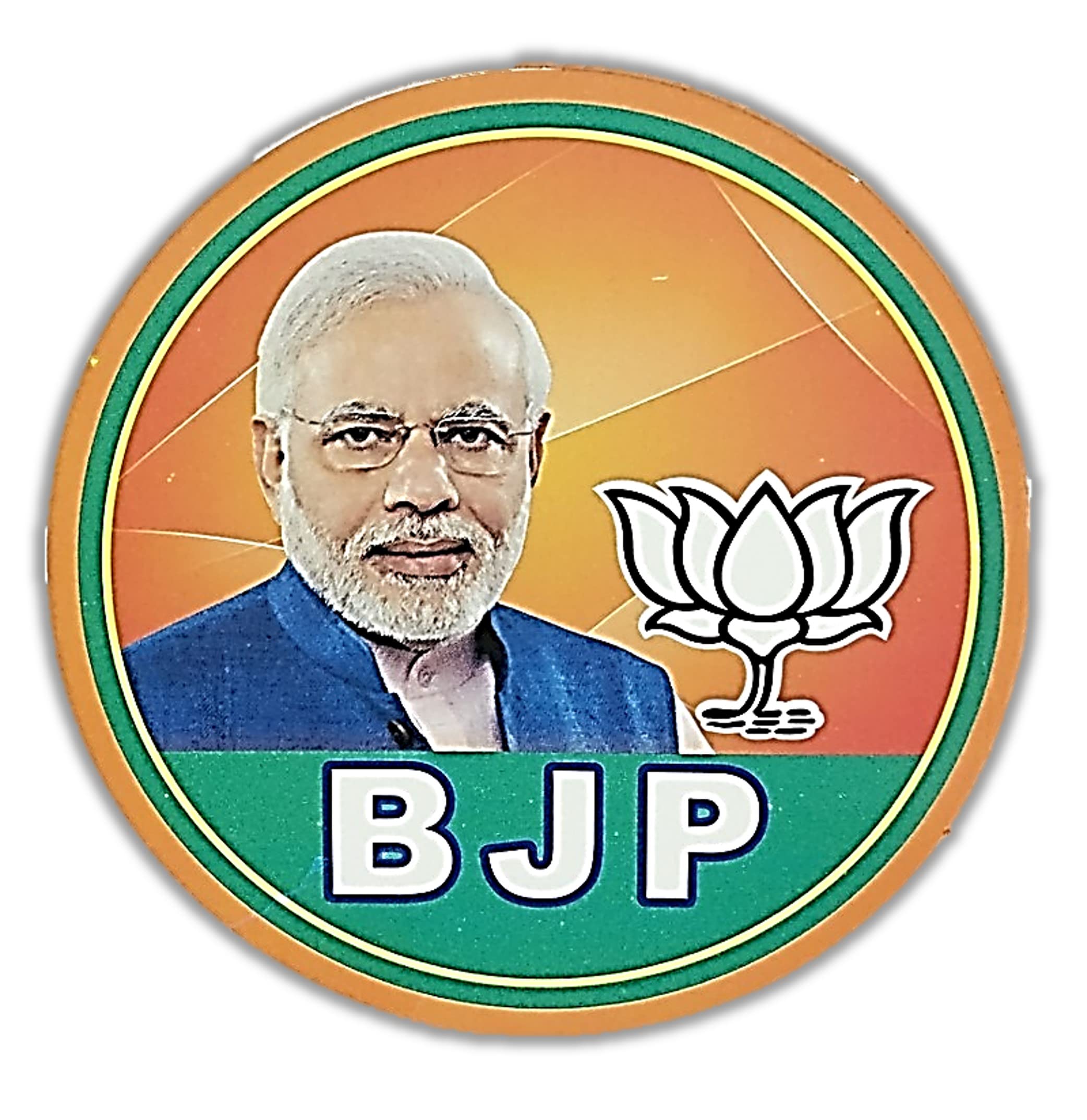 Selling Uniqness Bhartiya Janta Party Mr Narendra Modi with BJP Election Symbol Lotus/Kamal Sticker for Car Bike Laptop , 4 (Multicolour)