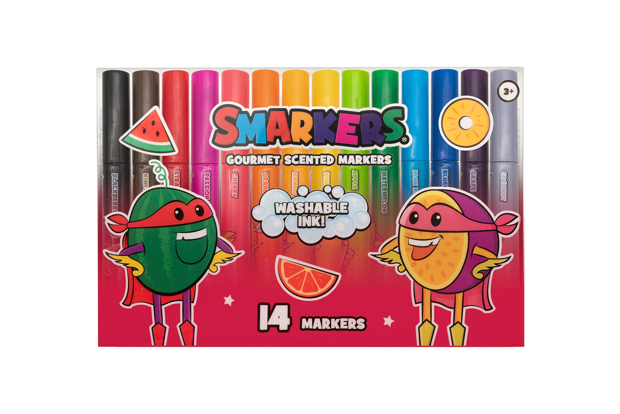 Smarkers - Washable Scented Markers, Assorted Colors, Medium Tip, 14 Count