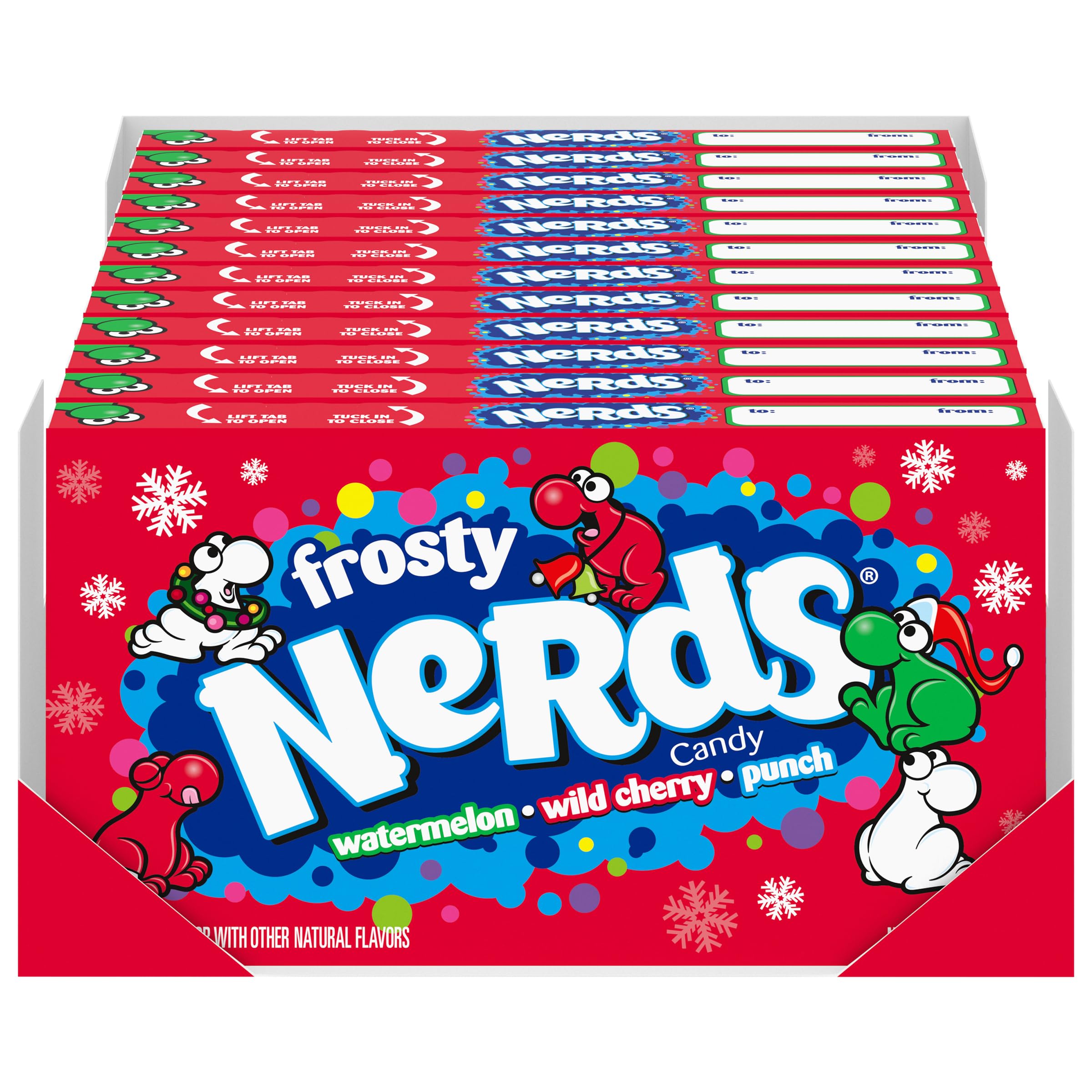 Nerds Frosty Theater Box, Watermelon, Cherry, & Punch, 5 ounce (Pack of 12) - Perfect for Stocking Stuffers, Holiday Gifting and Decorating