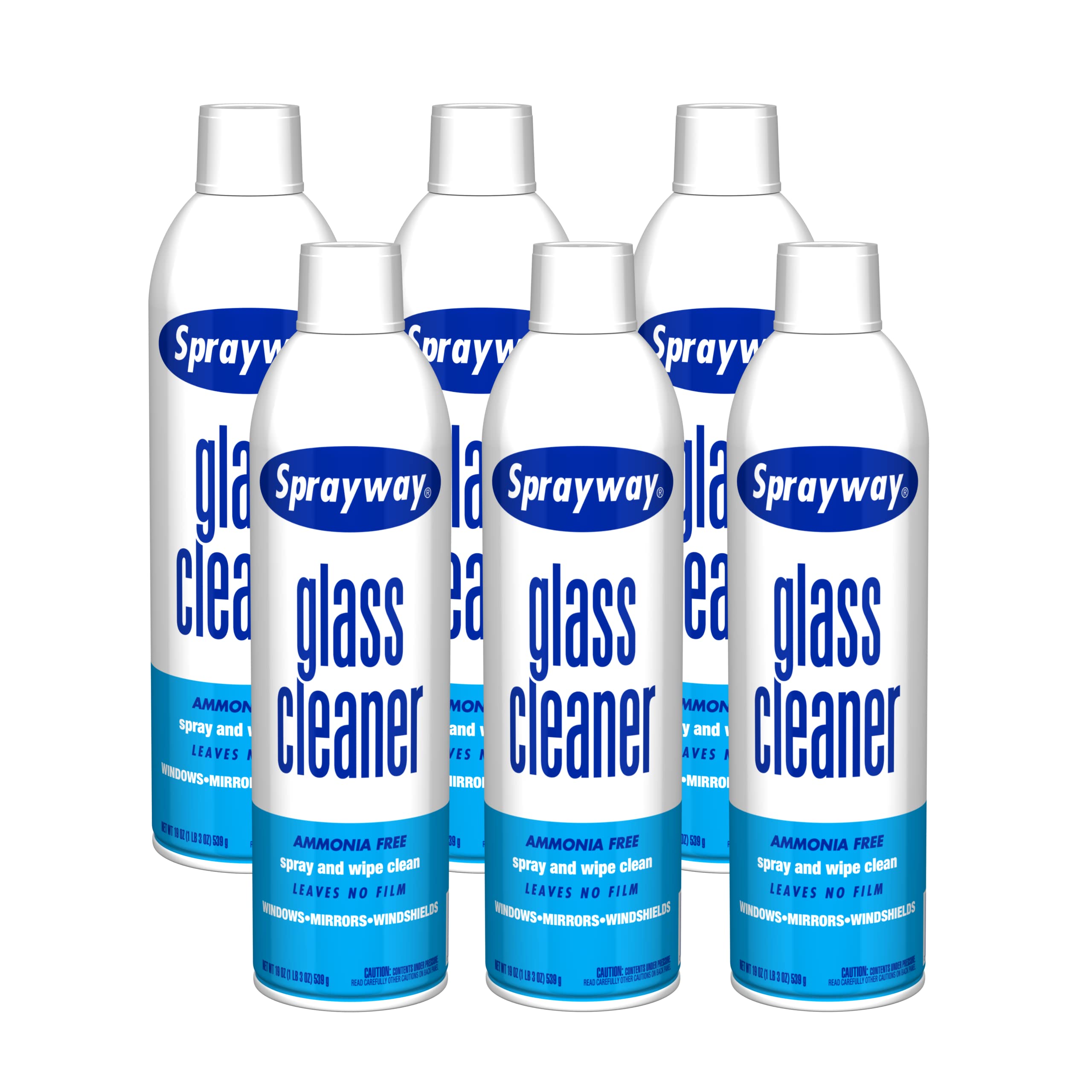 Sprayway Glass Cleaner with Foaming Spray for a Streak-Free Shine for Home and Automotive Use, 19 oz., Pack of 6