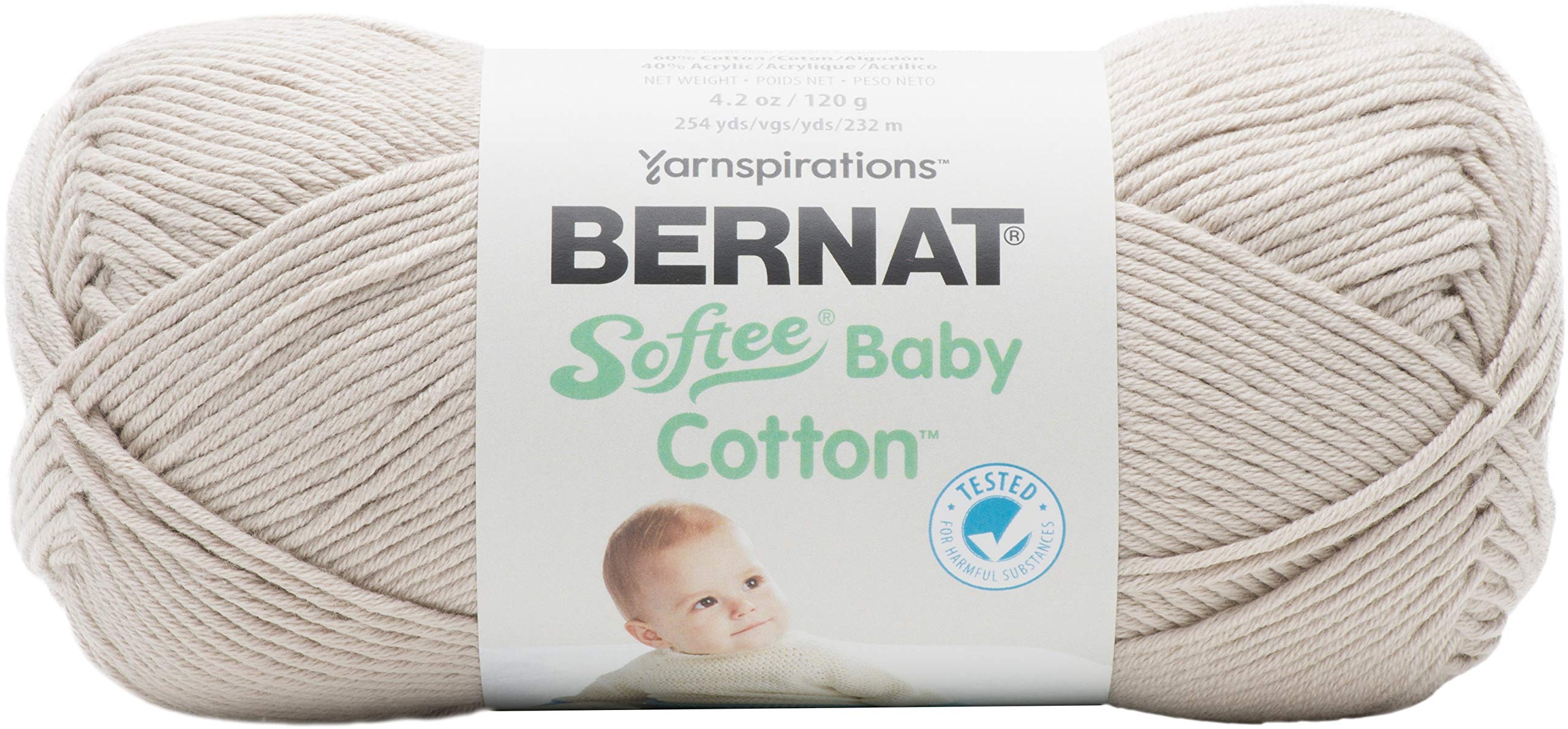 BernatSoftee Baby Cotton, Acrylic, Feather Gray, 120g