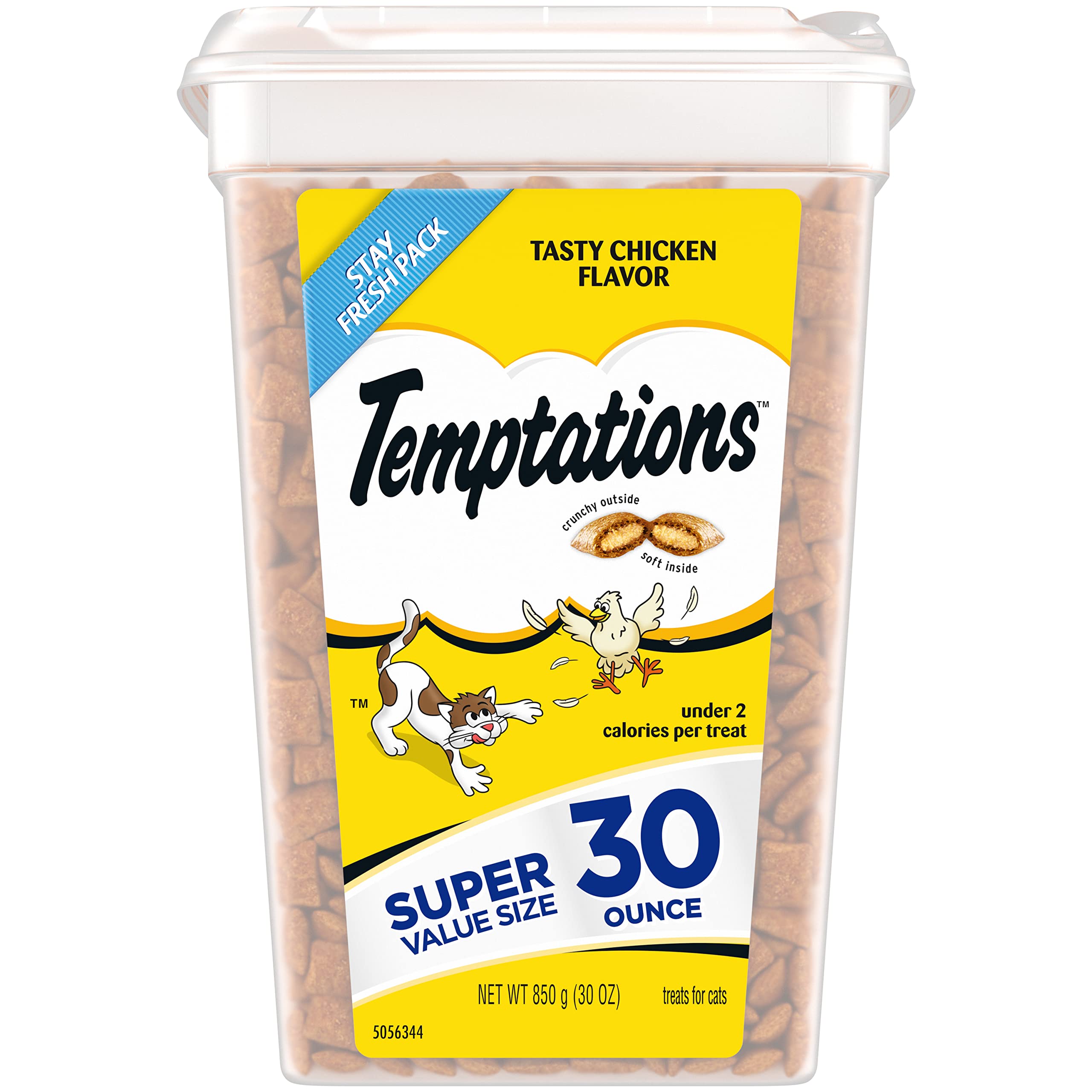 TemptationsClassic Crunchy and Soft Cat Treats Tasty Chicken Flavor, 30 oz. Tub