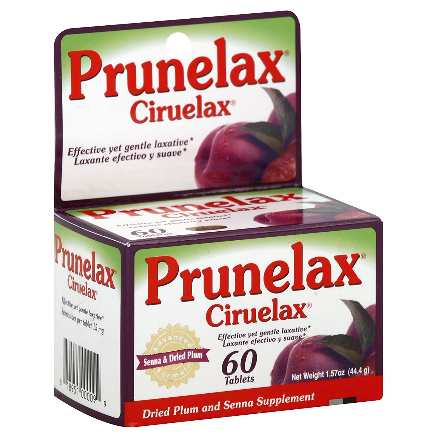 PrunelaxCiruelax Laxative Tabs, 60 ea (Pack of 7)