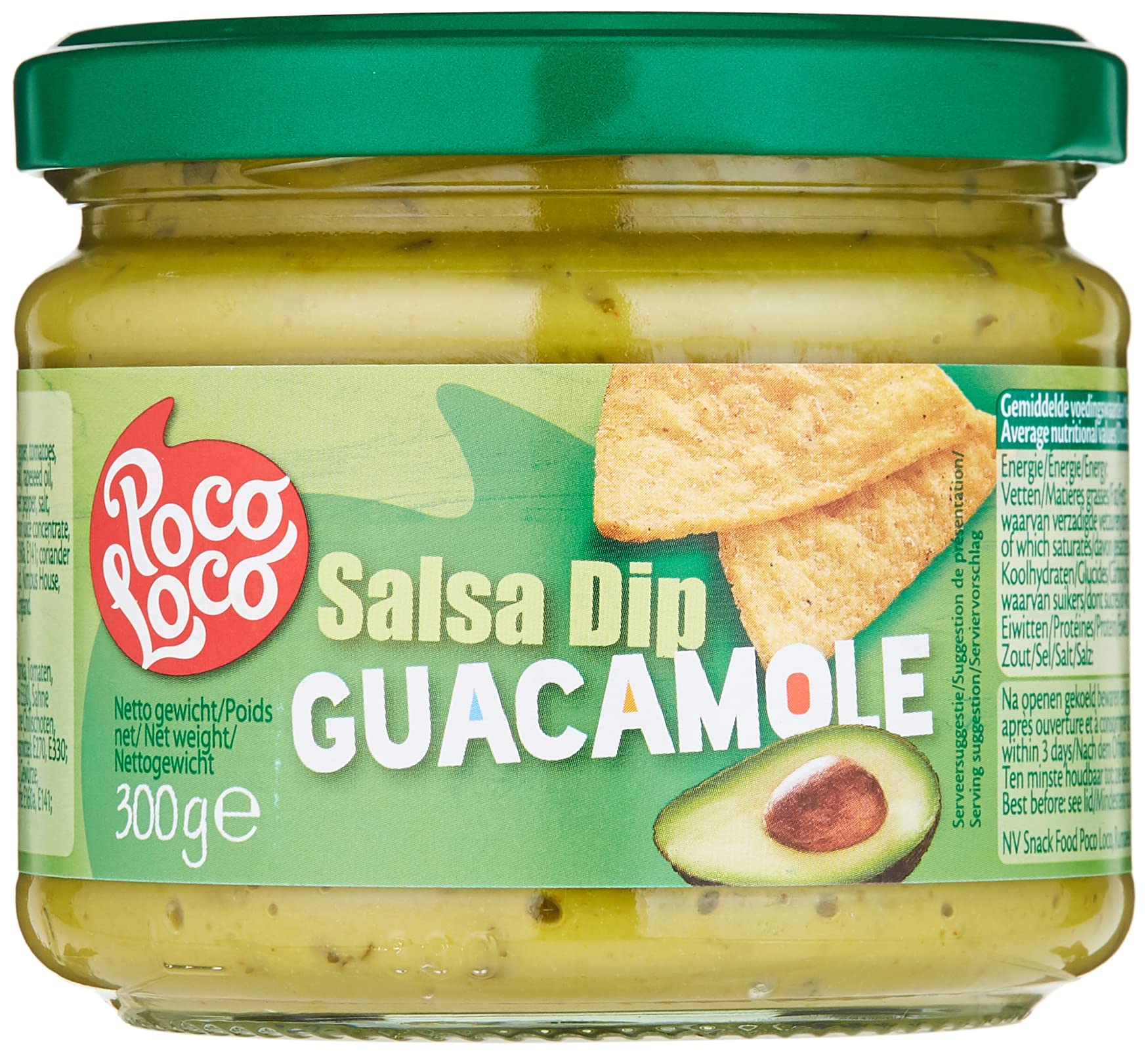 Poco Loco Colo Salsa Dip Guacamole Avocado Dip 300G, Green