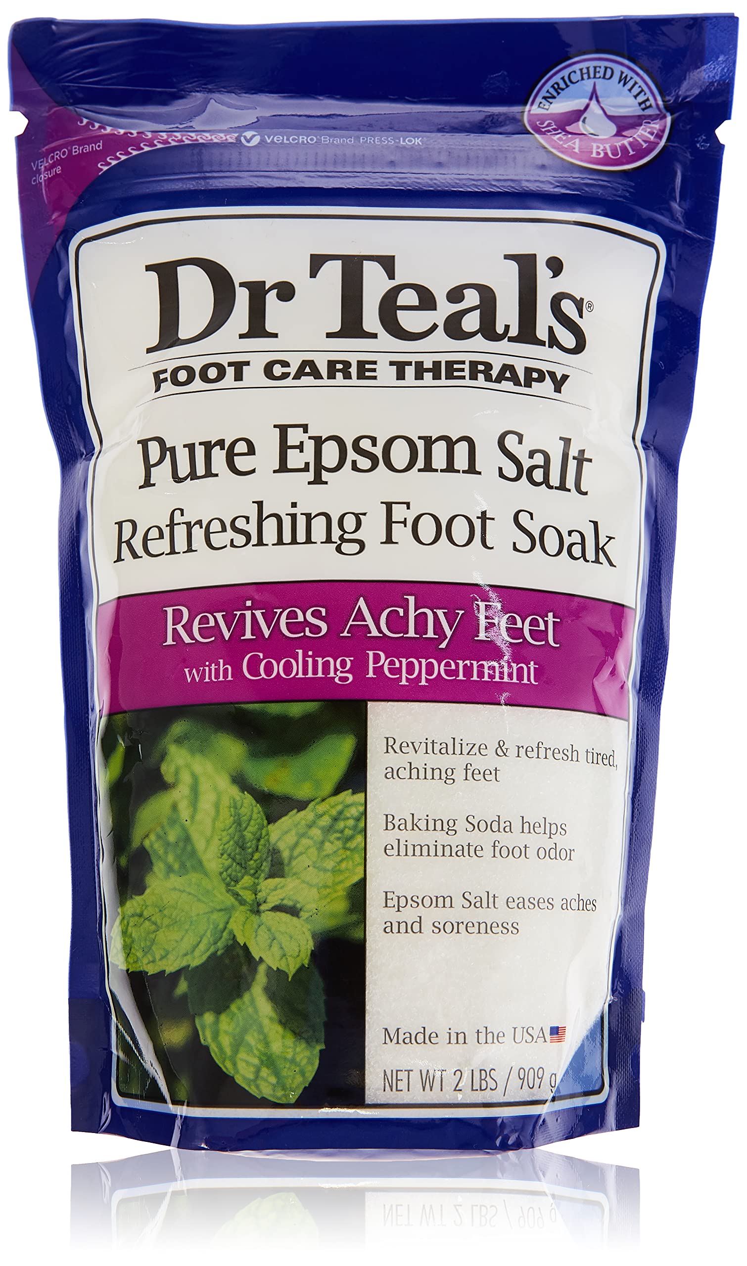 Dr. Teal's Pure Epsom Salt Foot Soak With Cooling Peppermint, 909g