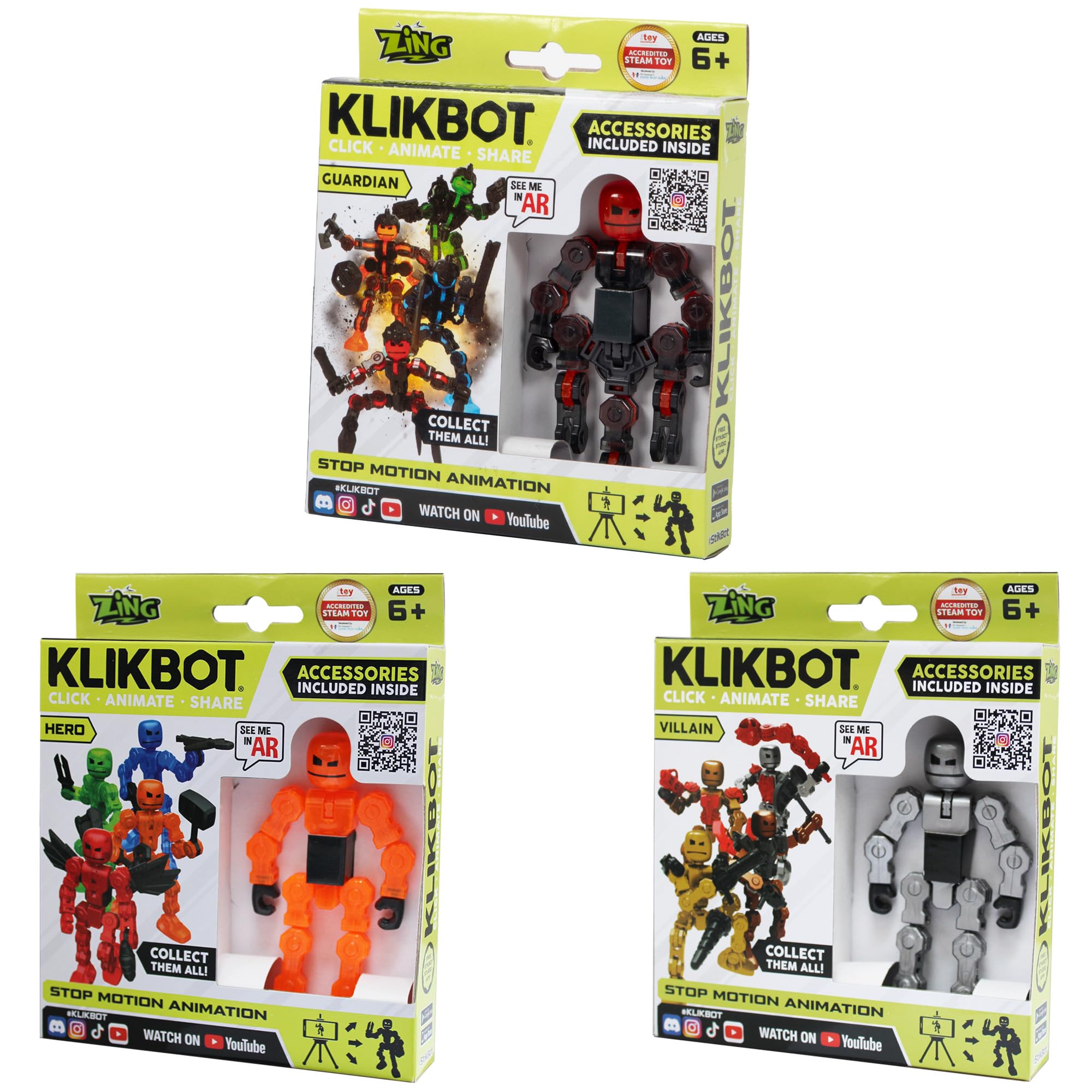 Zing KLIKBOT Hero, Villain & Guardian 3 Pack