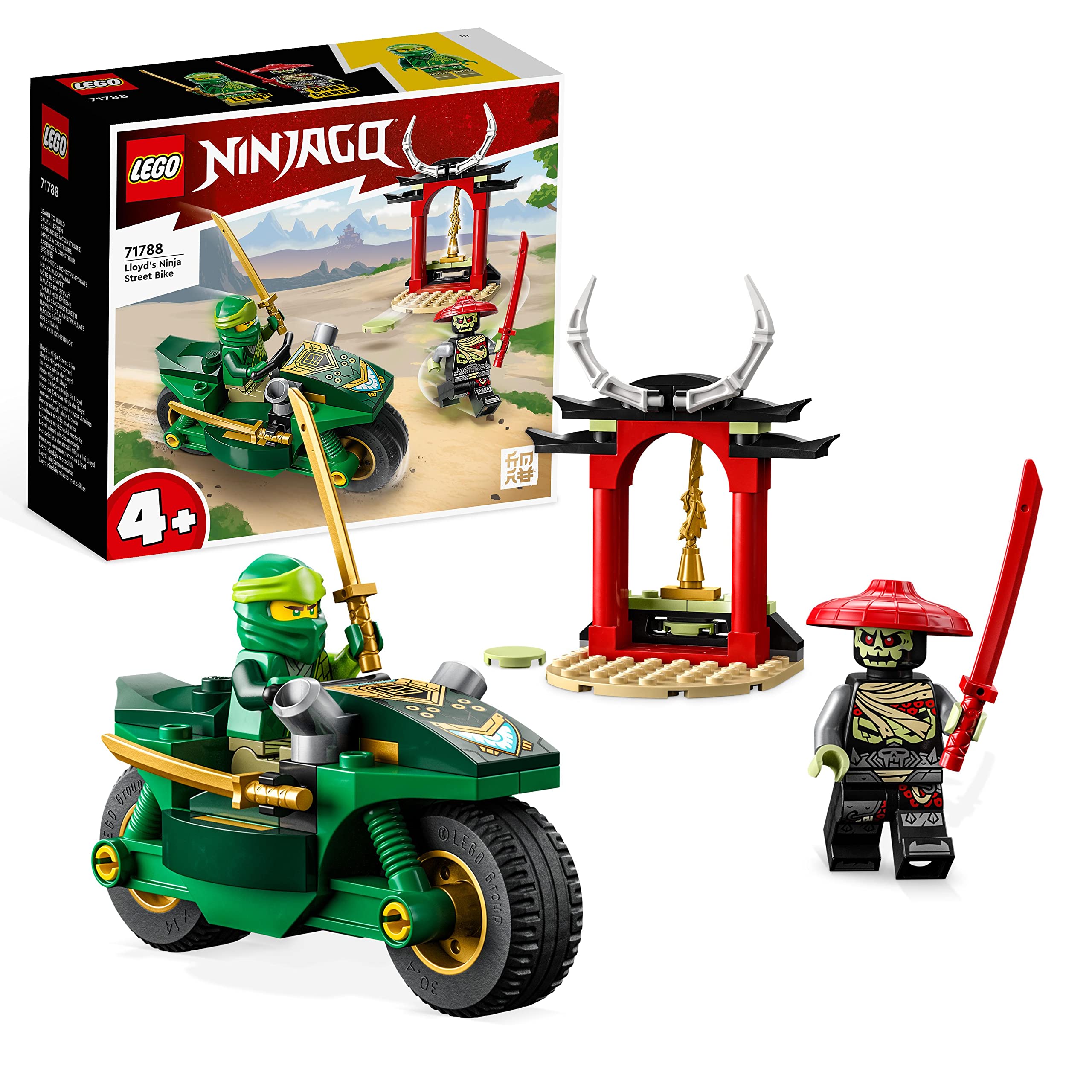 LEGO NINJAGO Lloyd’s Ninja Street Bike Motorbike Toy for Preschool Kids 4 Plus Years Old, Easy-to-Build Beginners Learning Set for Juniors, Gift Idea 71788