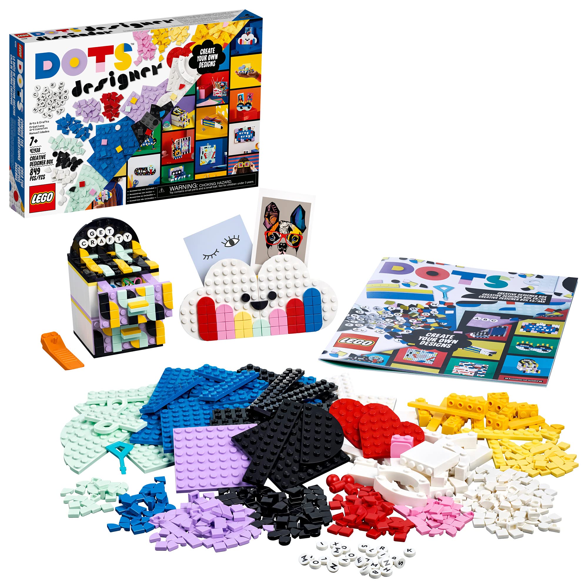 LEGODOTS Creative Designer Box 41938 DIY Craft Decoration Kit; A Wonderful Inspirational Set for Creative Kids; New 2021 (849 Pieces)