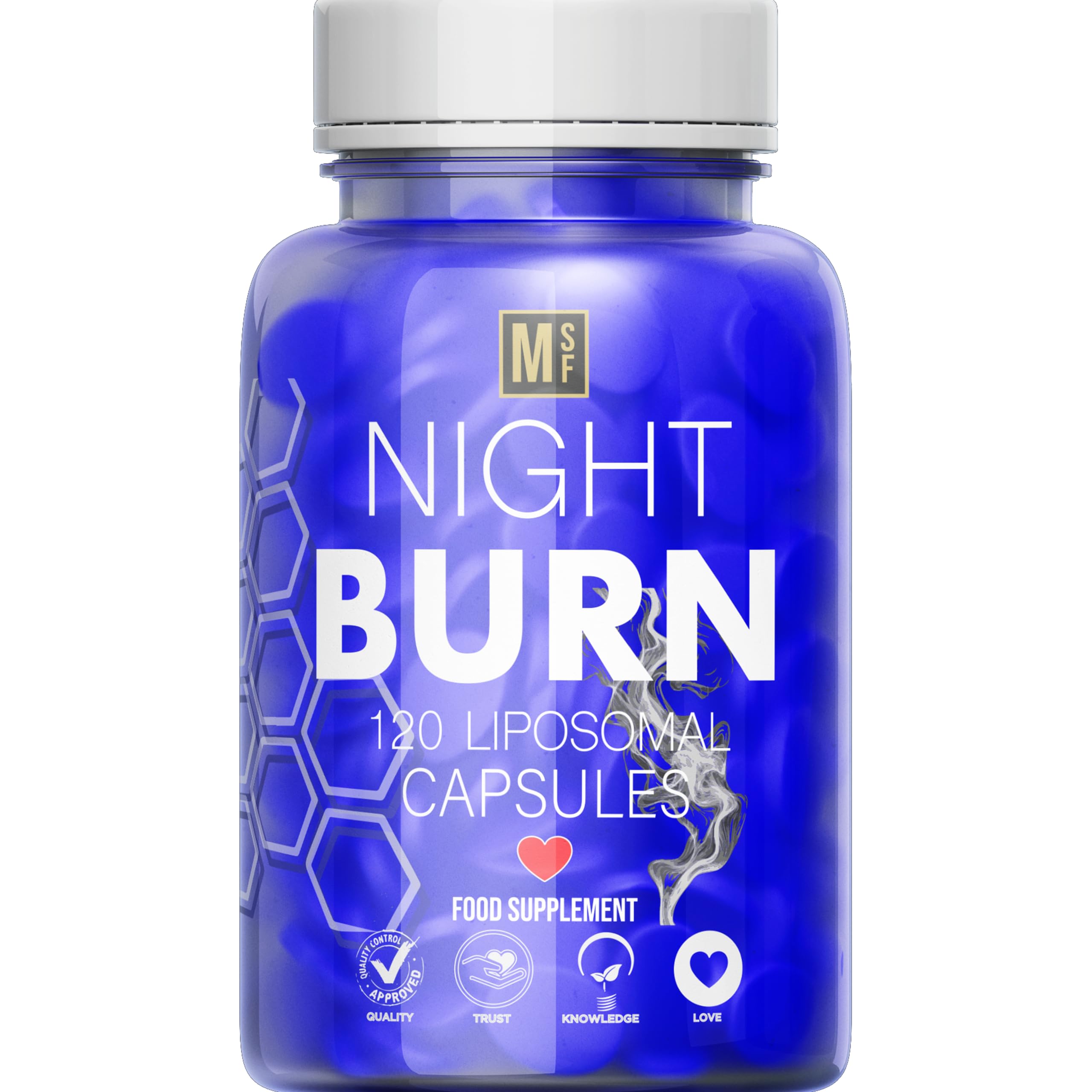 Night Burn Liposomal 120 Capsules for Women and Men 60 Days Supply | Vegan | Size Management | 50% More Than Other Brands High Strength Supplement