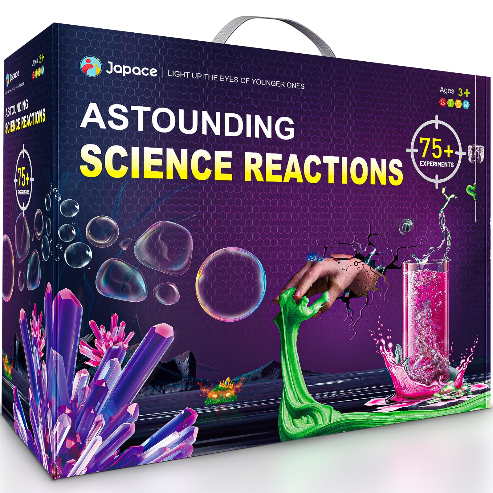 Japace Science Kits for Girls Age 4-5-6-7-8, Christmas Birthday Gifts Ideas, 75+ Cool Chemistry Experiments, Learning & Education Toys for Kids 4-8