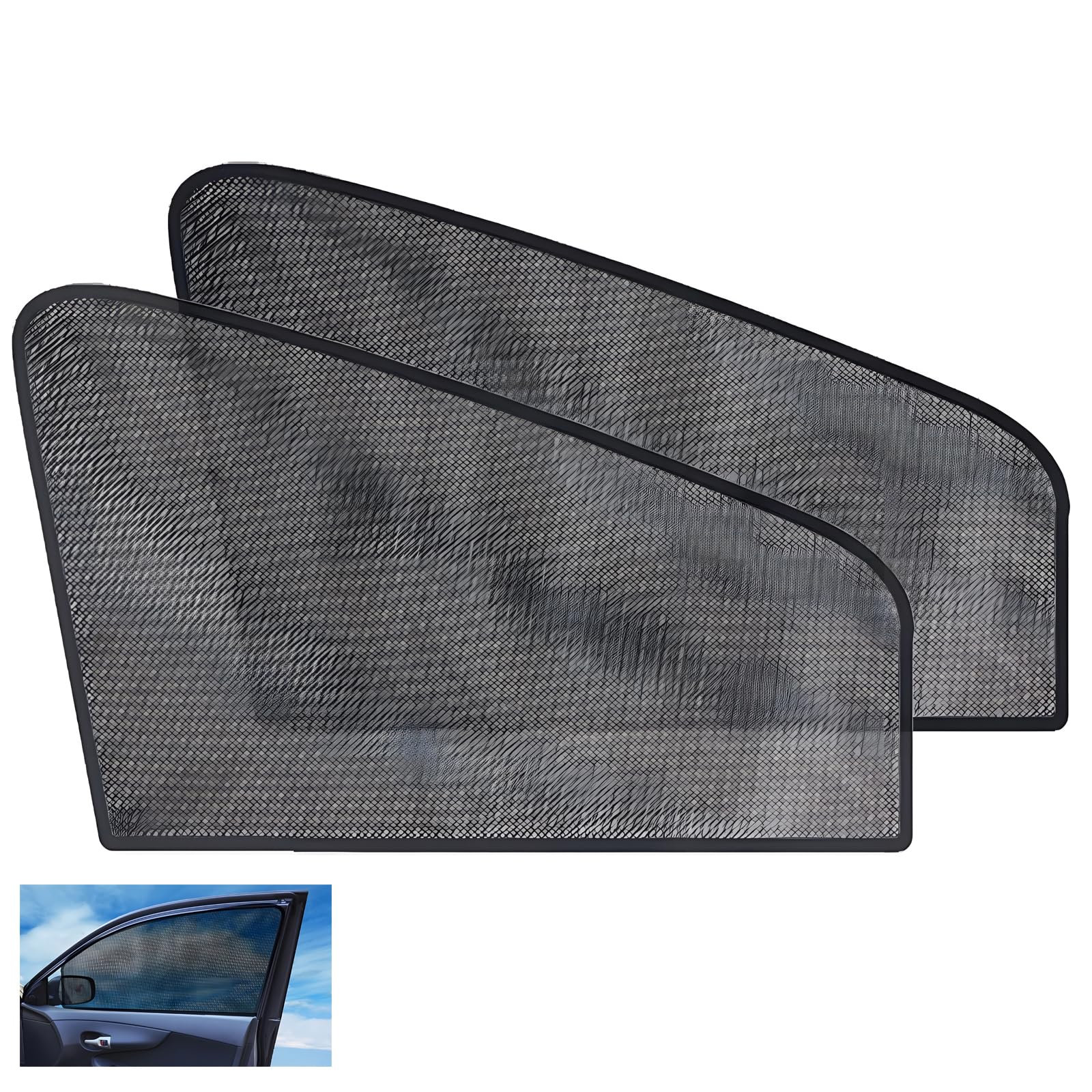 JoyzzzCar Side Window Sun Shade, 2 Pack Car Window Shade Car Front Side Protection Covers, Universal Double Side Car Shades for Front Windows, Car Window Shade for Sun Glare, UV Rays Protection