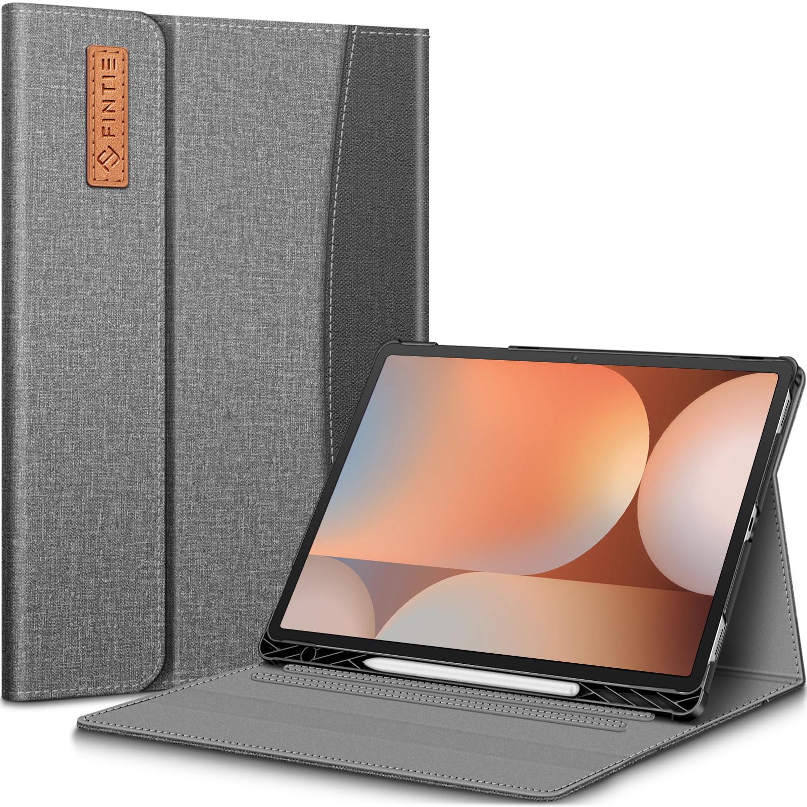 FINTIE Case for Samsung Galaxy Tab S10+ Plus/ S9 FE+ Plus/Galaxy Tab S9+ Plus 12.4 Inch with Built-in S Pen Holder, Multiple Angle Portfolio Business Cover with Pocket Auto Sleep/Wake, Dark Gray