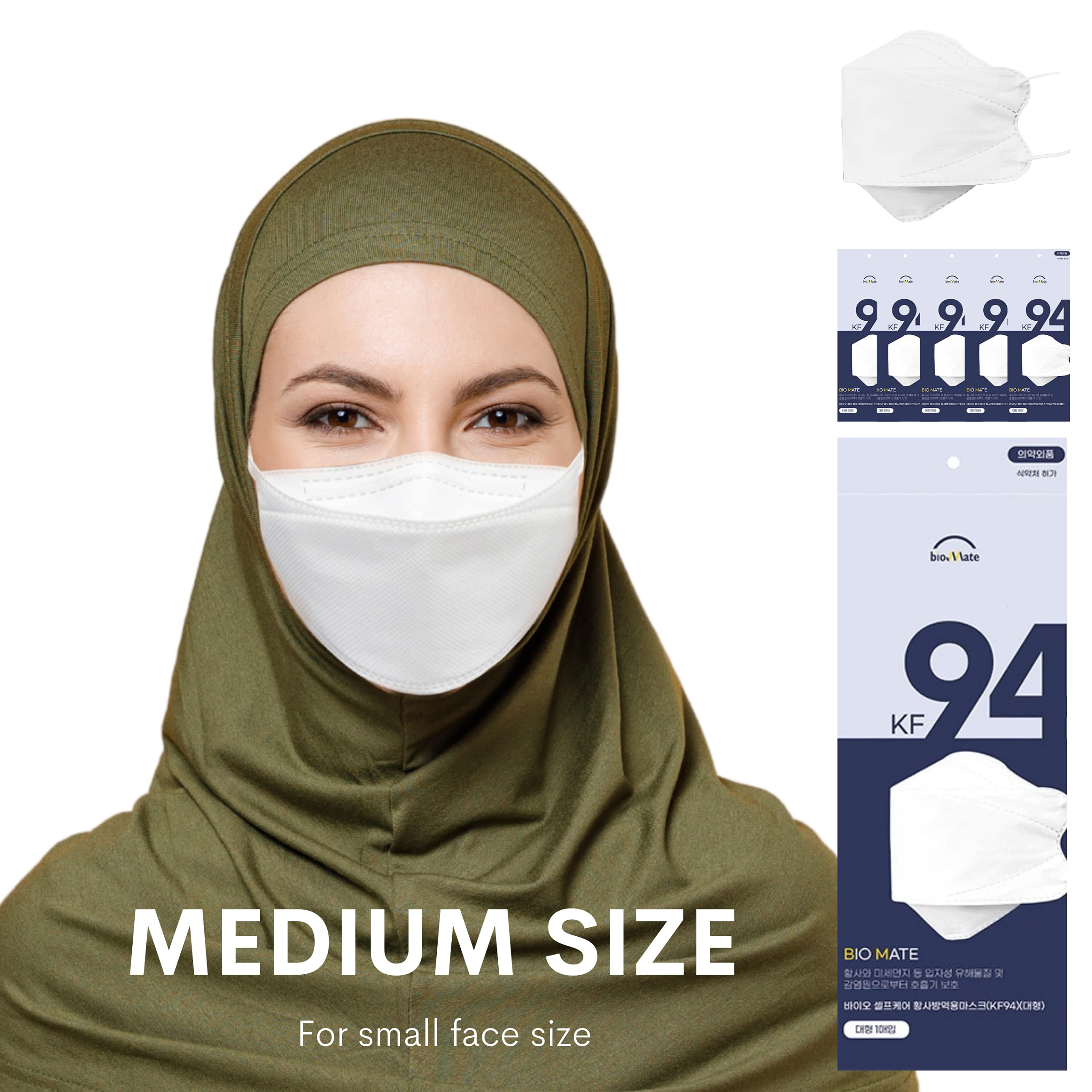 5 pcs (1 individual) KF94 Face Disposal Mask, Medium size, Small face, recommendable age 12-20, 4 Layers Virus Filter Protection, Filter Efficiency ≥ 94%, Made in Korea