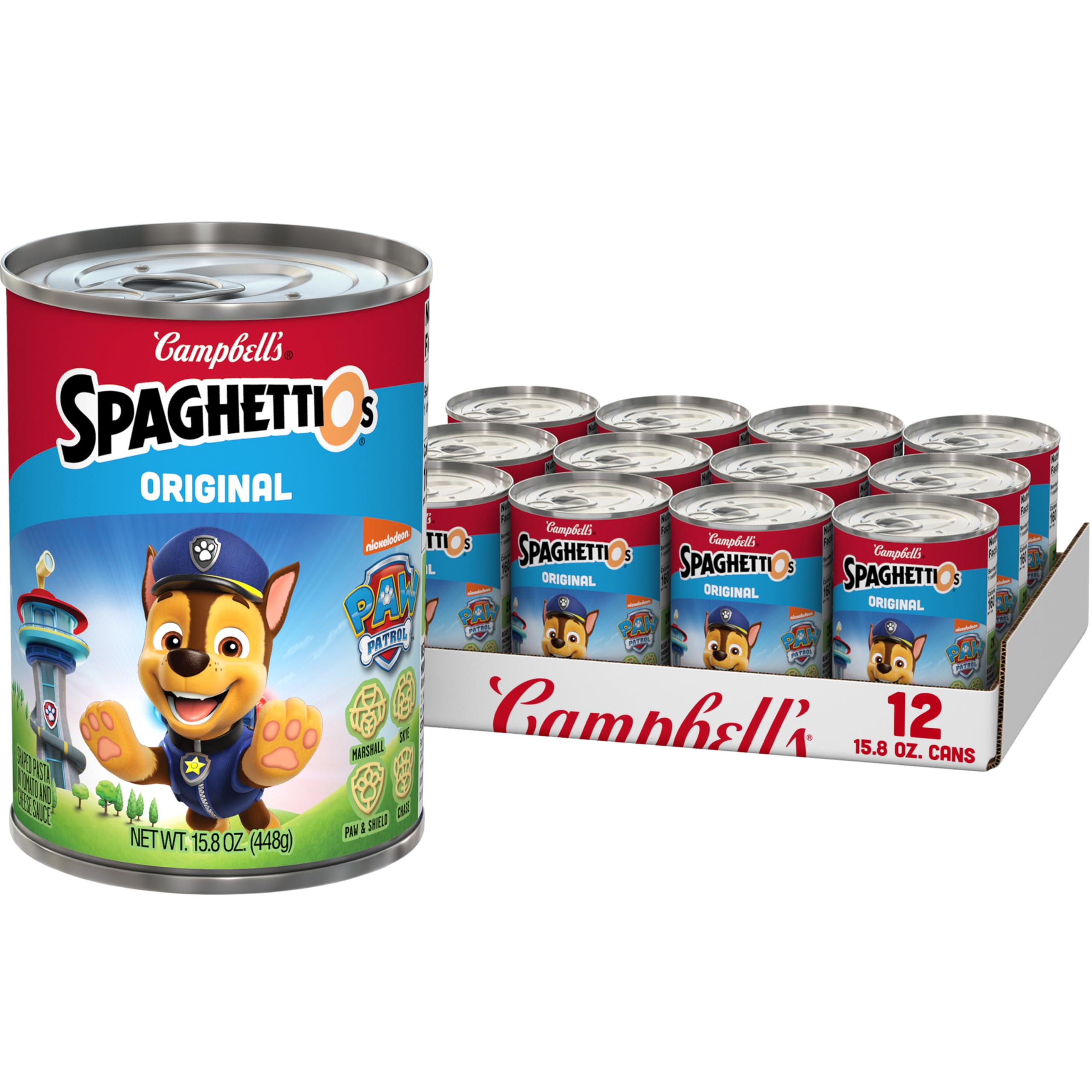 SpaghettiOs Original Canned Pasta With Paw Patrol Shapes, 15.8 oz Can (12 Pack)