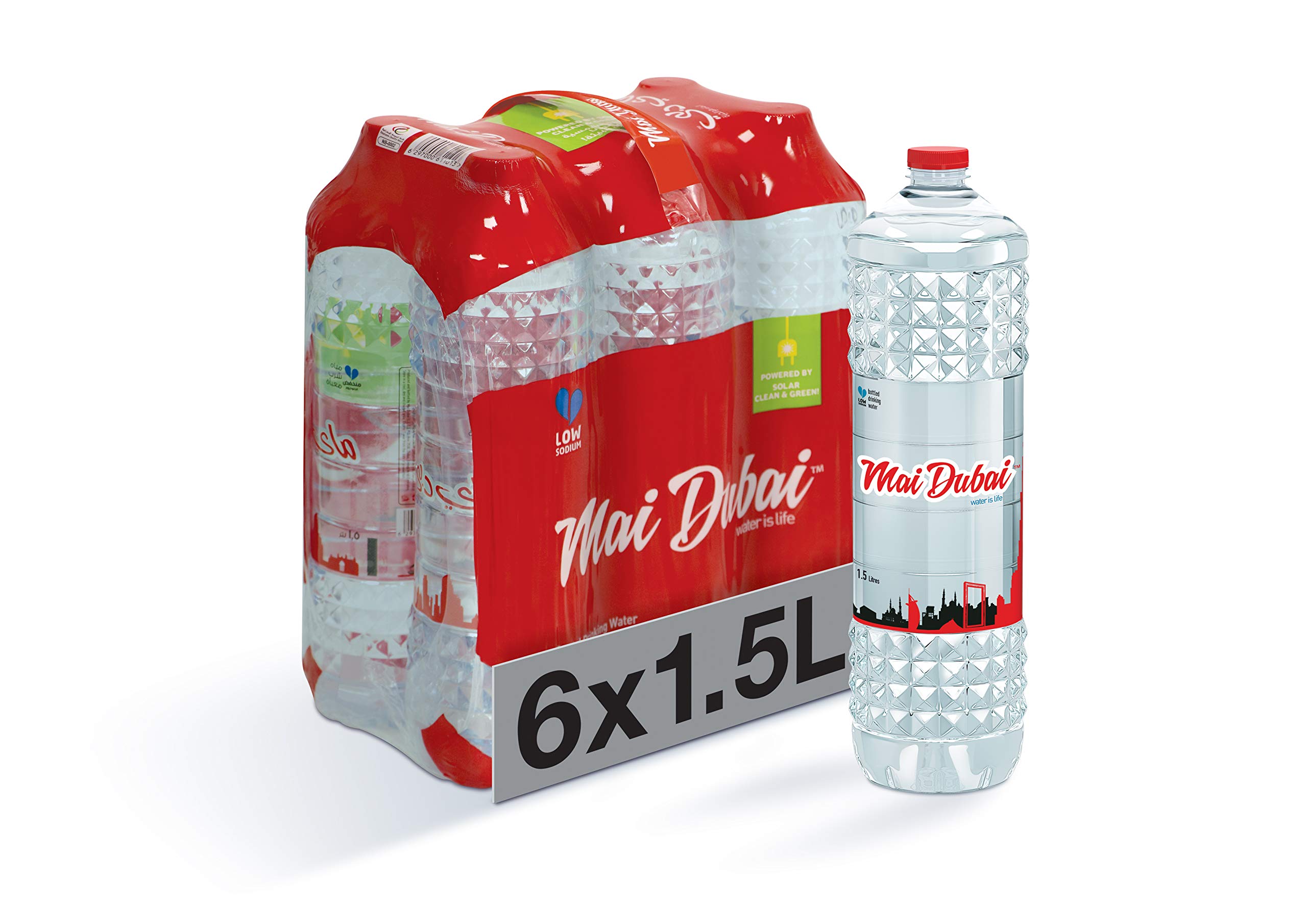 Mai Dubai Bottled Water, 6 x 1.5 Litre