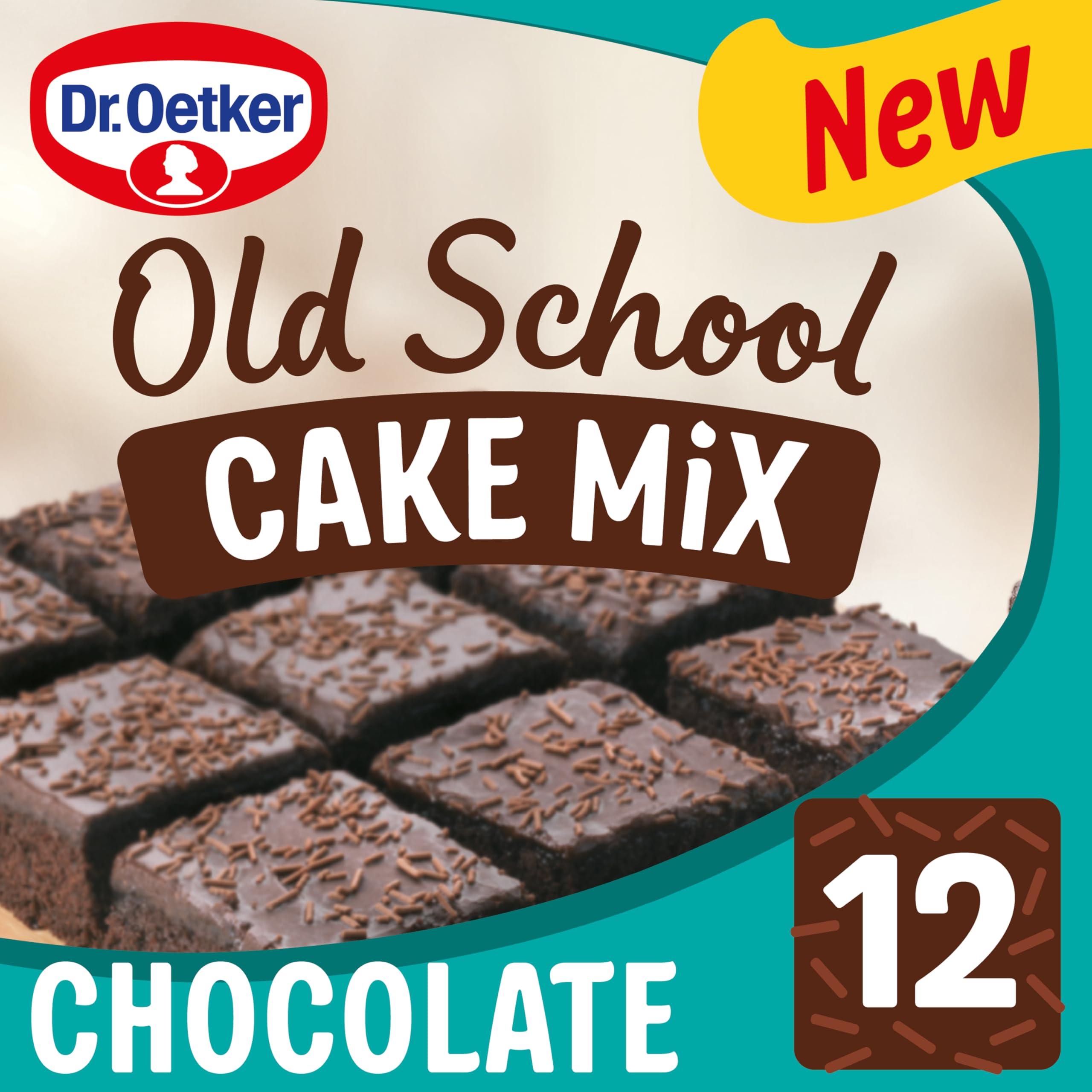 Dr. Oetker Chocolate Old School Traybake Cake Mix, 436g - Includes Baking Tray