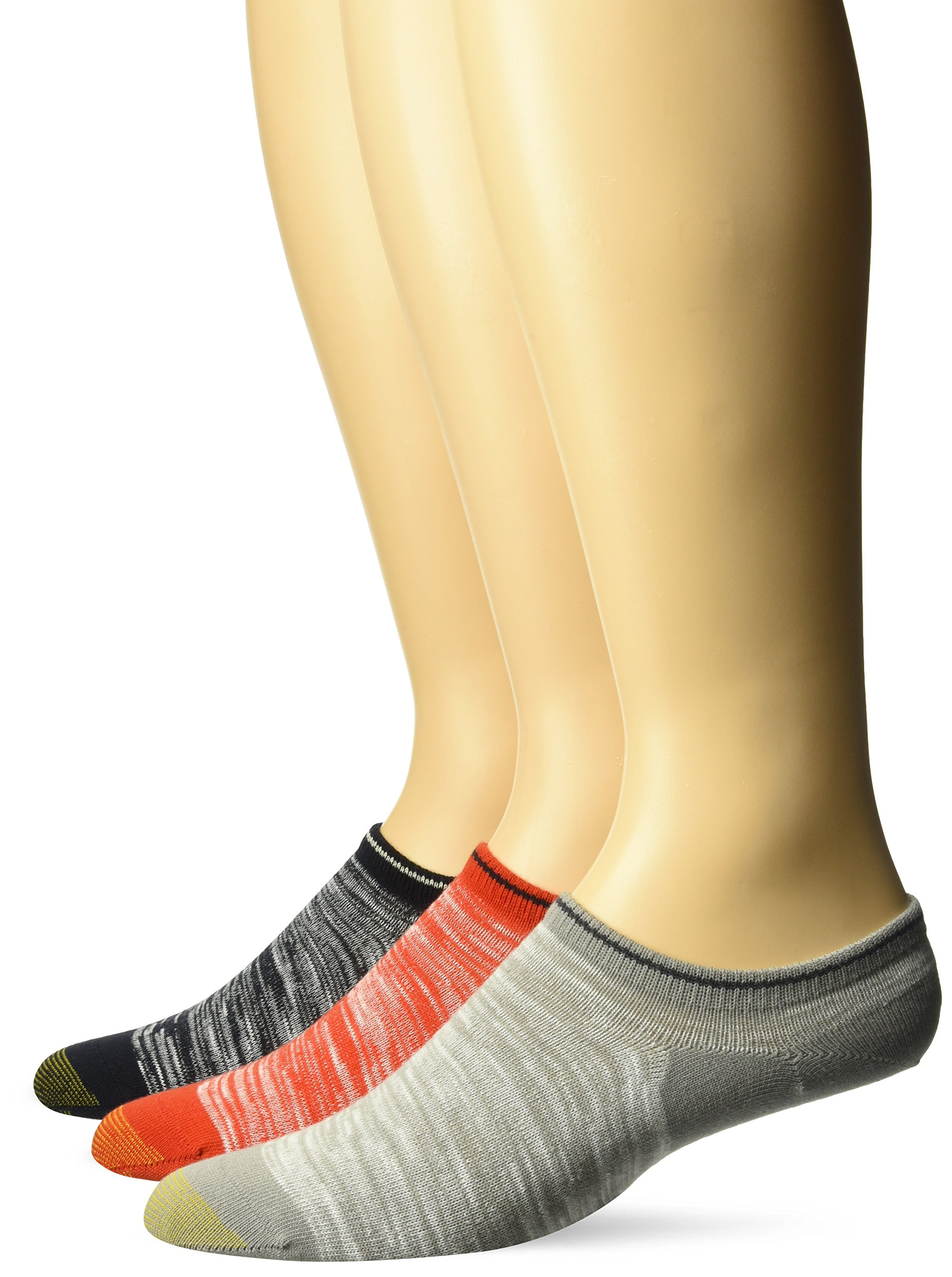 Gold ToeMen's Sta-Cool Frankie Low Show Tab Socks, 3-Pack, racing red, grey marl, navy marl, Shoe Size: 6-12.5