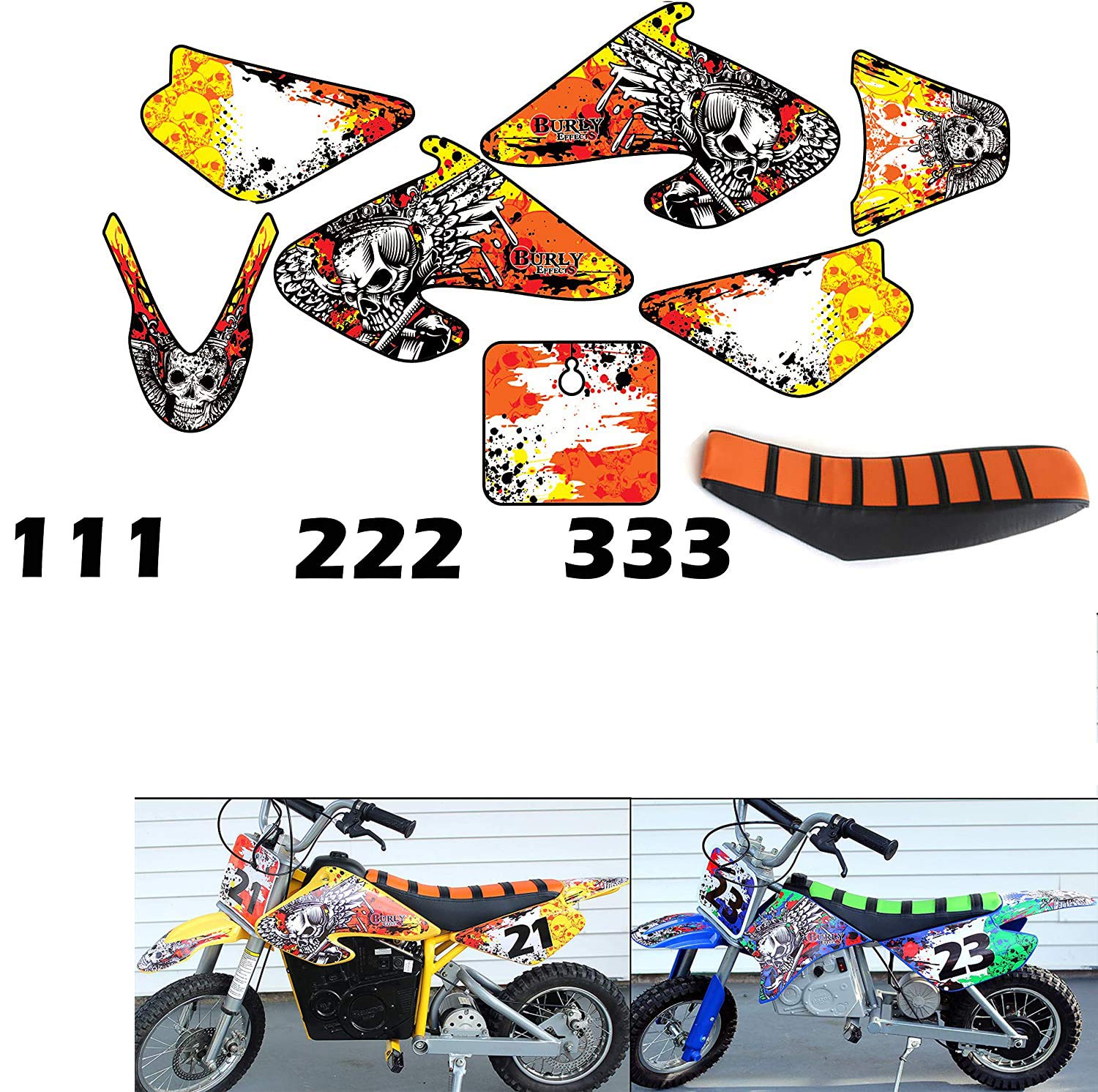 Burly EffectsGraphics kit for Razor MX350 MX400 MX500 MX650 Electric Dirt Bikes