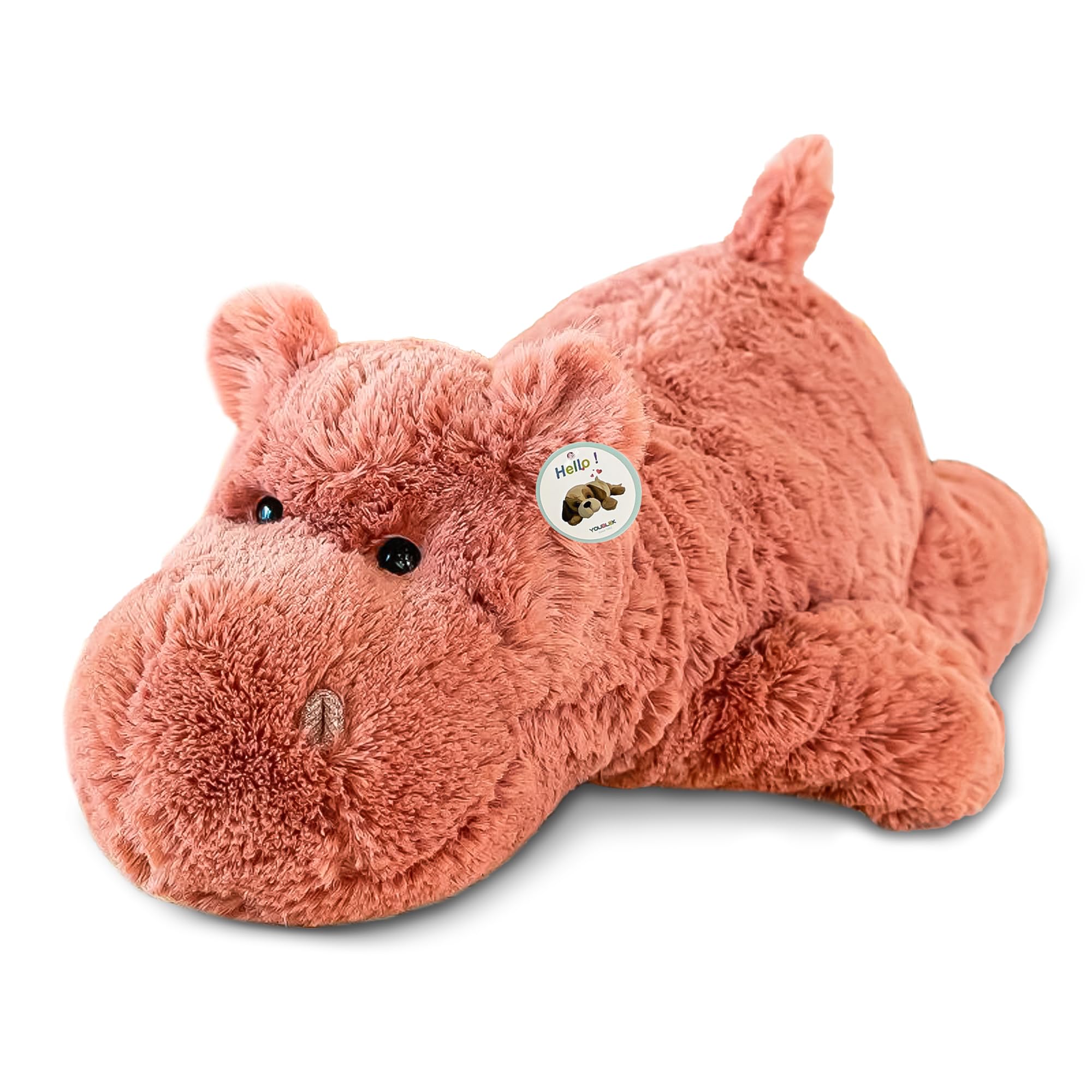 16" | 2 Pounds Pink Hippo Weighted Stuffed Animals,Sensory Comfort Plush Throw Pillow Toy,Kawaii Plushies Hugging Toy Gifts for Kids & Adults (Hippopotamus, 16 inch 2 Pounds)