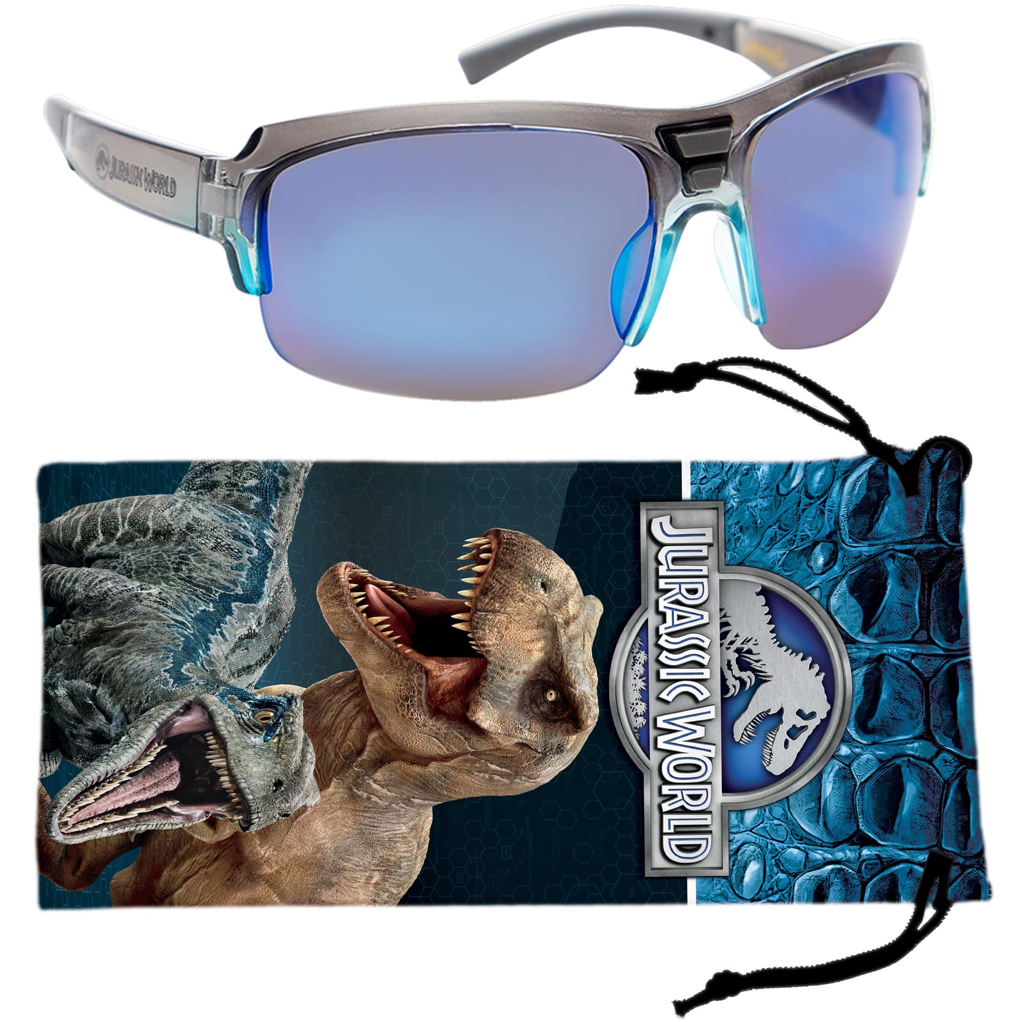 Universal Studios Jurassic World Kids Sunglasses - Stylish, Comfortable & Durable UV-Protective Cool Sunglasses for Kids with Soft Carrying Case - Officially Licensed Jurassic Park Gifts