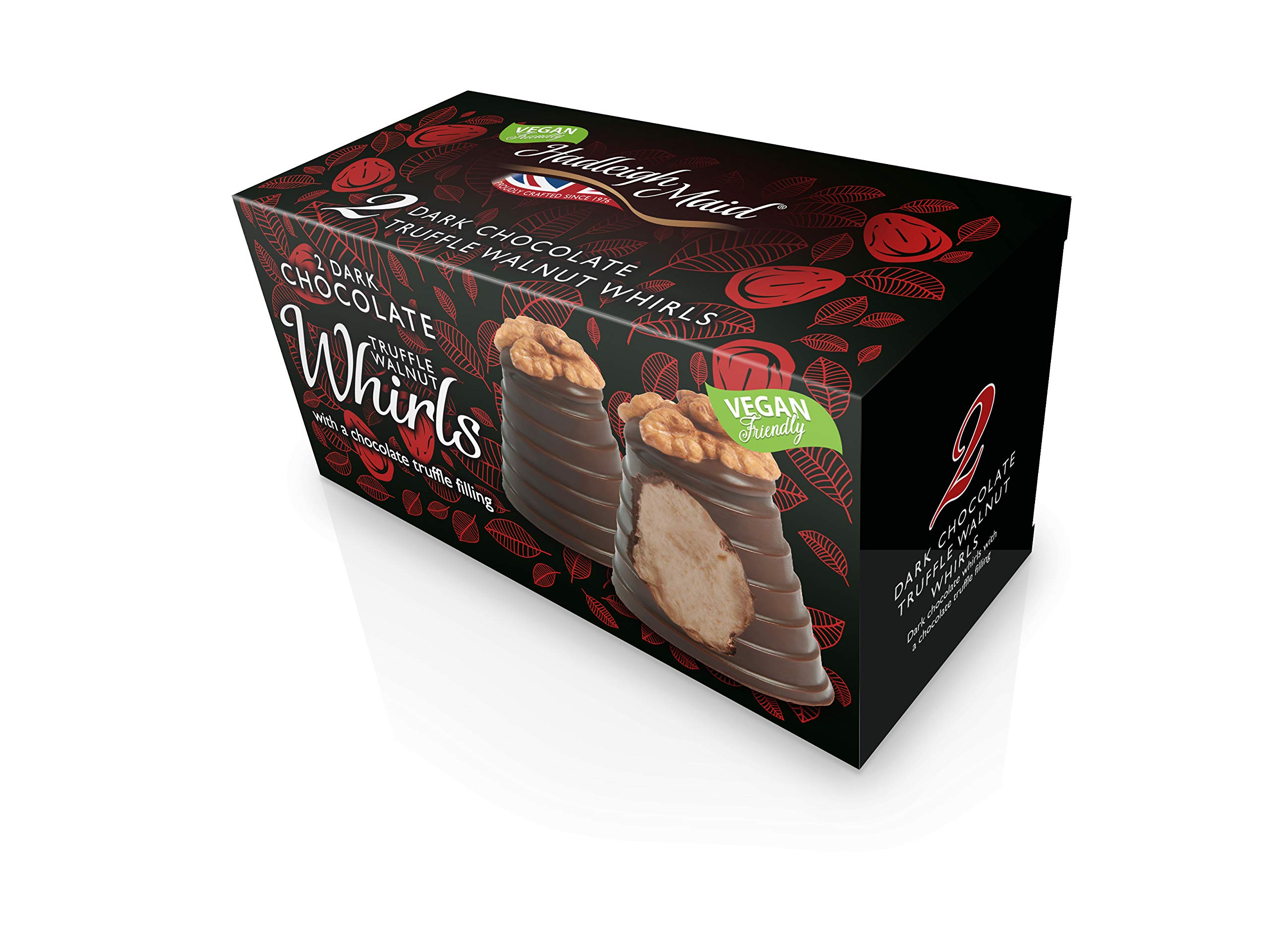 Hadleigh Maid Vegan Friendly Dark Choc Truffle Walnut Whirls Twin Pack, 90g, Vegan