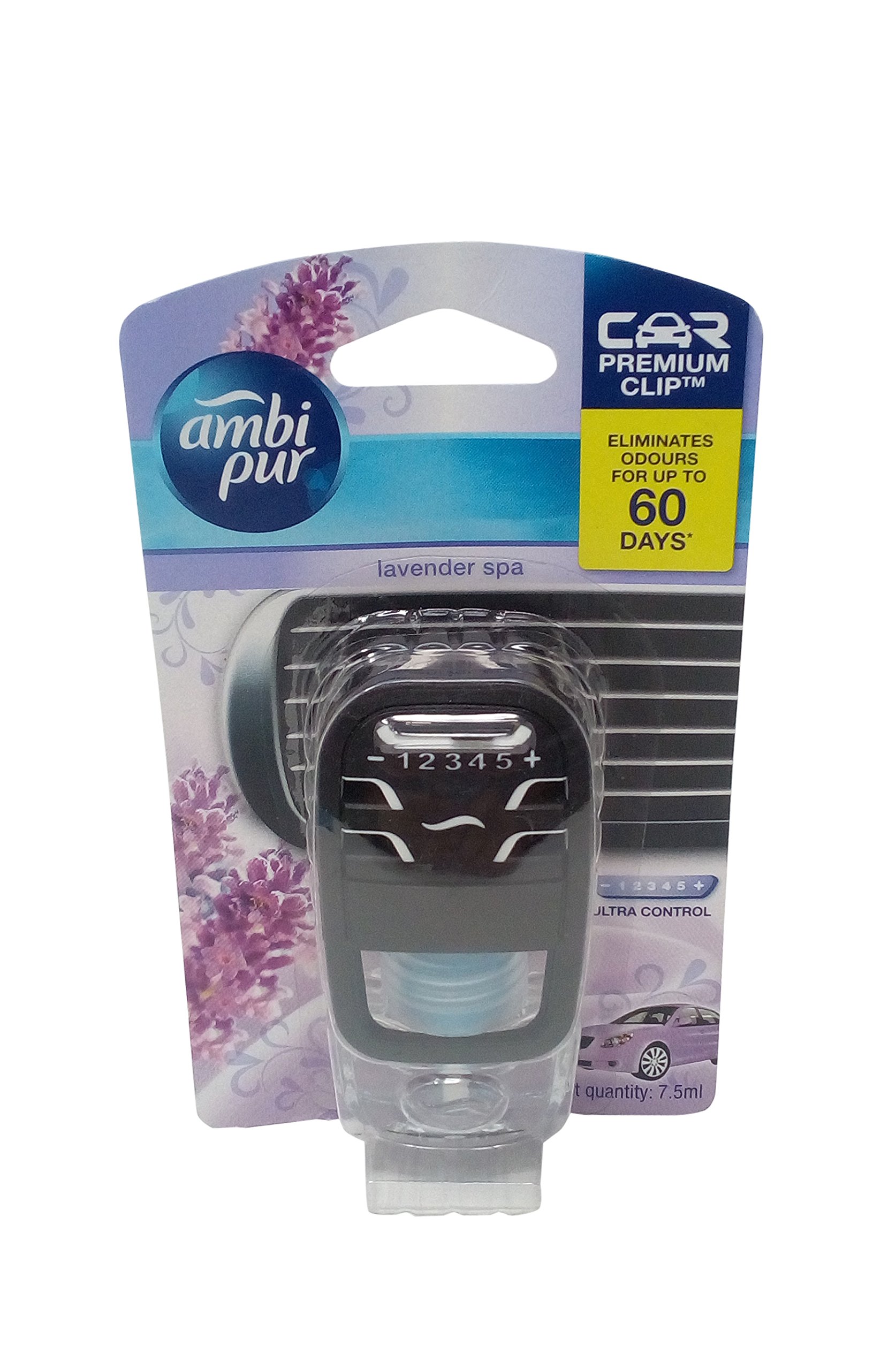 Ambi Pur Car Air Freshener - Lavender Spa, 1 Diffuser + 7.5ml Pack