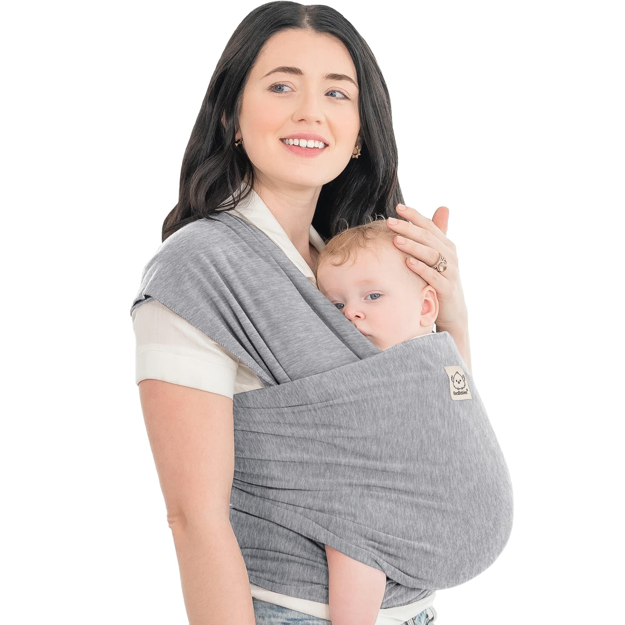 KeaBabiesBaby Wraps Carrier - All in 1 Original Baby Sling Carrier, Easy to Wear, Hands Free Baby Carrier Newborn to Toddler, Breathable, Lightweight Infant Baby Carrier Wrap (Classic Gray)