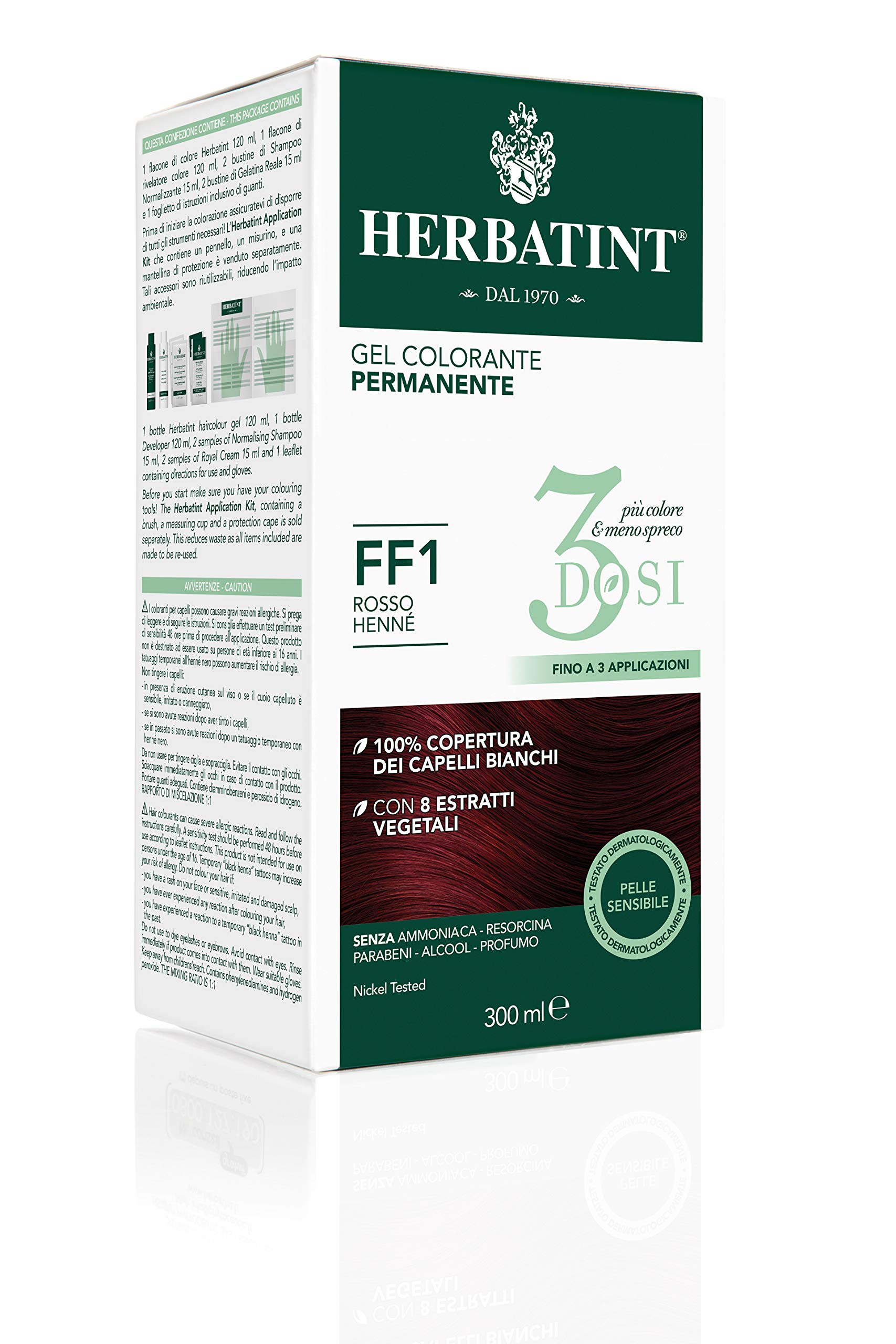 Herbatint3 x Henna Red Permanent Colour Gel 300ml FF1