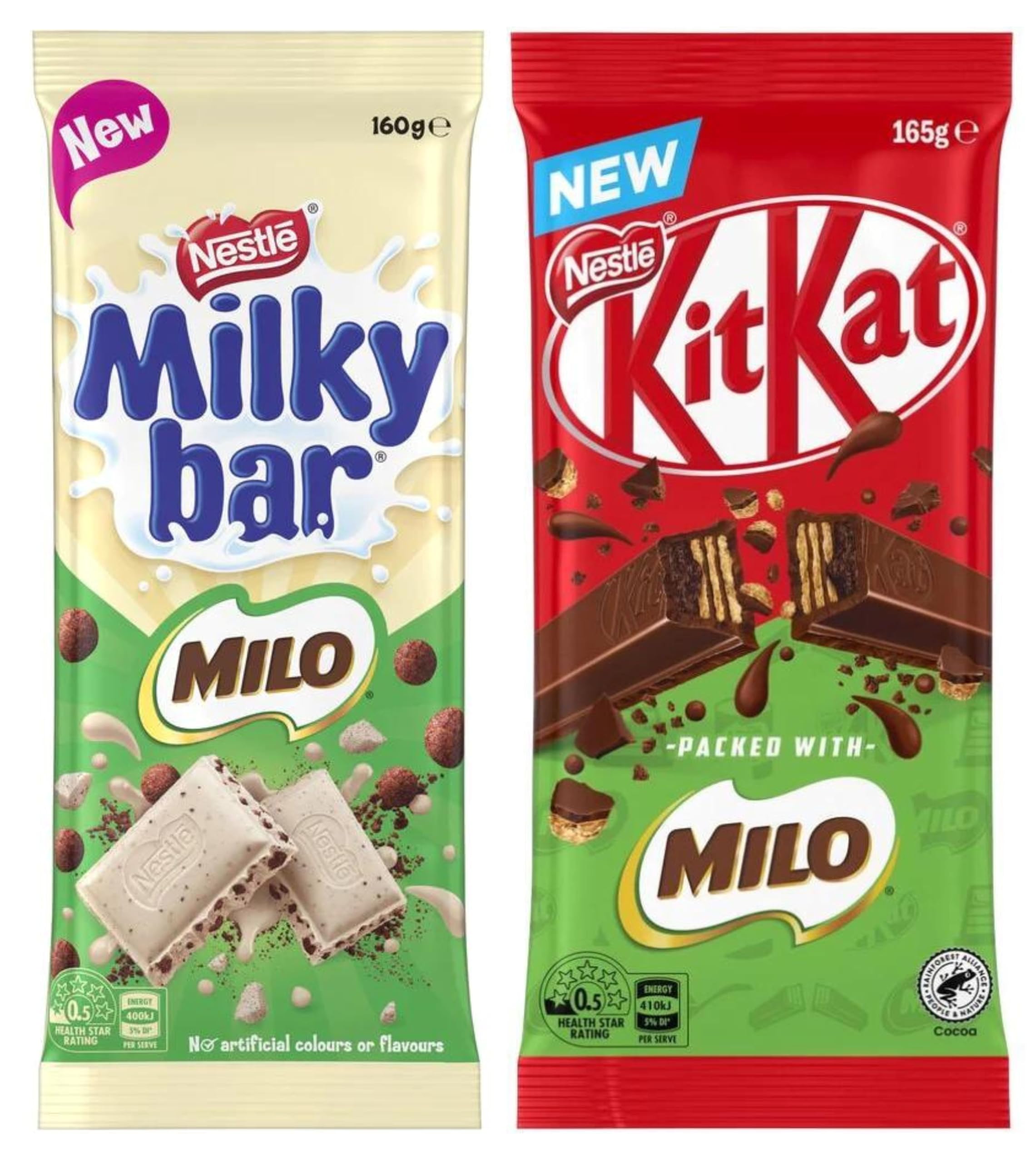 Nestle Chocolate Milky Bar with Milo, KitKat Milo Bar (Pack Of 2 x 160g) Imported From Australia, Limited Edition for Christmas !!! Made with Real Milk