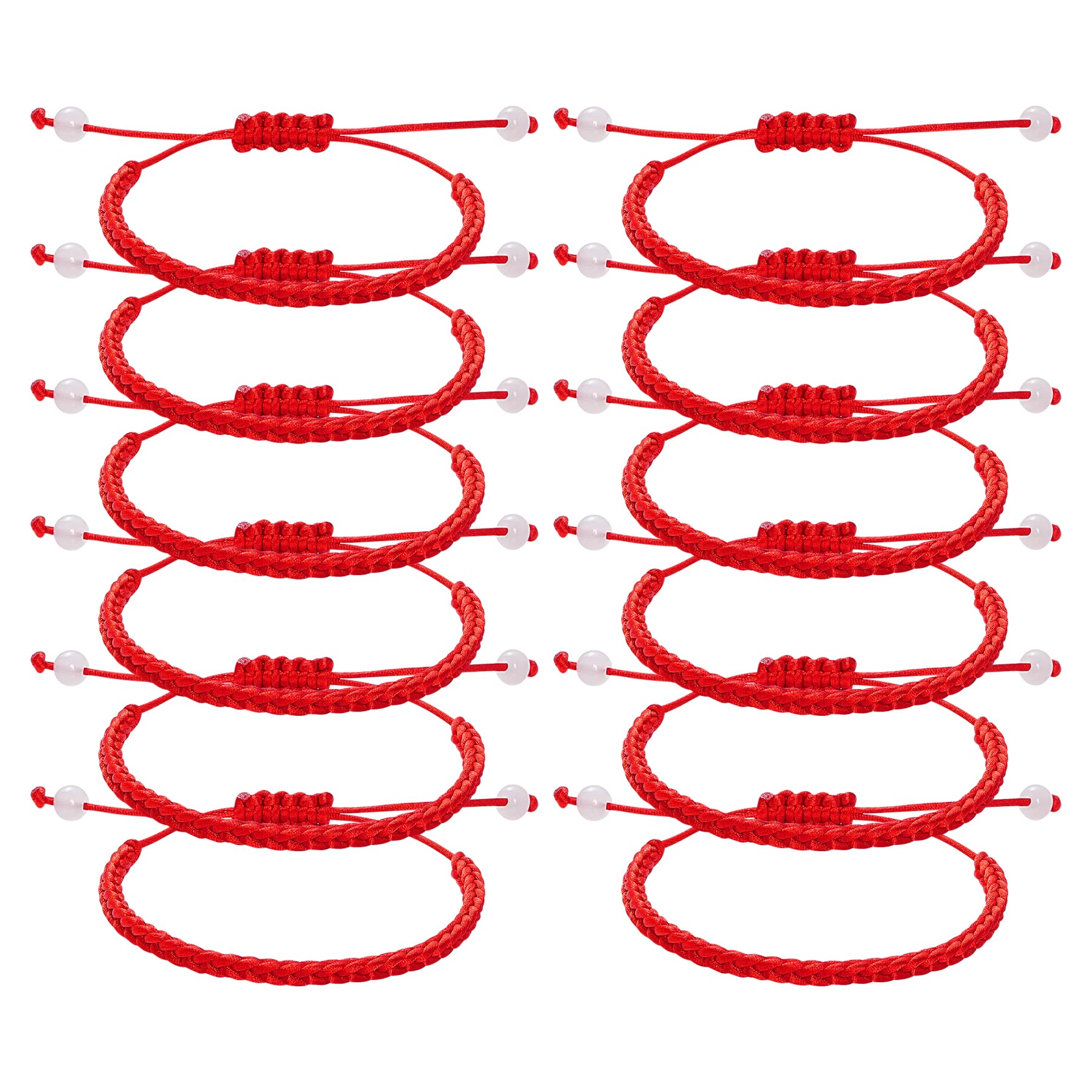 Pistha 12Pieces Friendship Bracelets Adjustable Red Braceles Red Strings Good Luck Ropes for Men Women