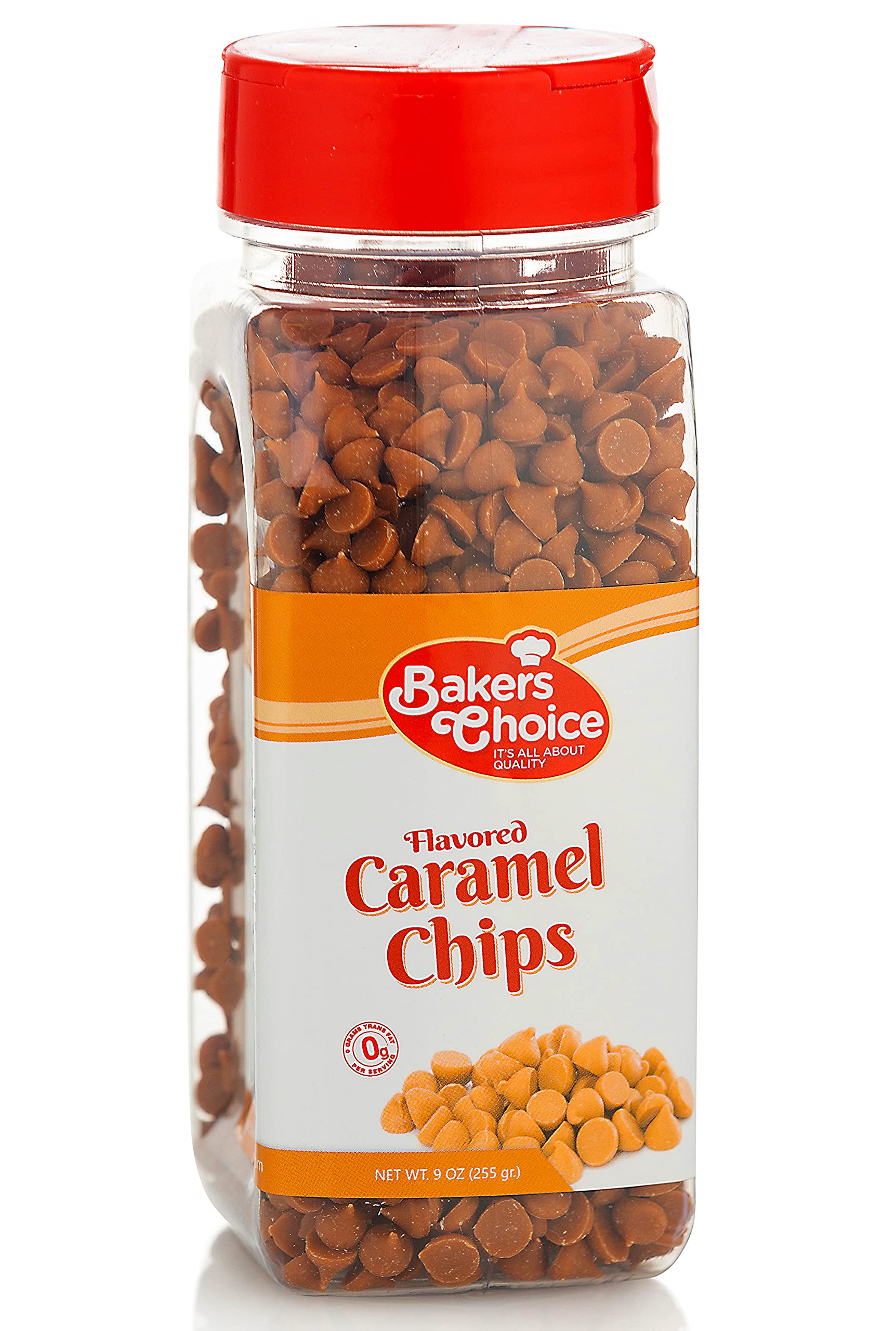 Caramel Flavored Chocolate Chips, Non Dairy, Kosher - 9 oz. - Baker's Choice