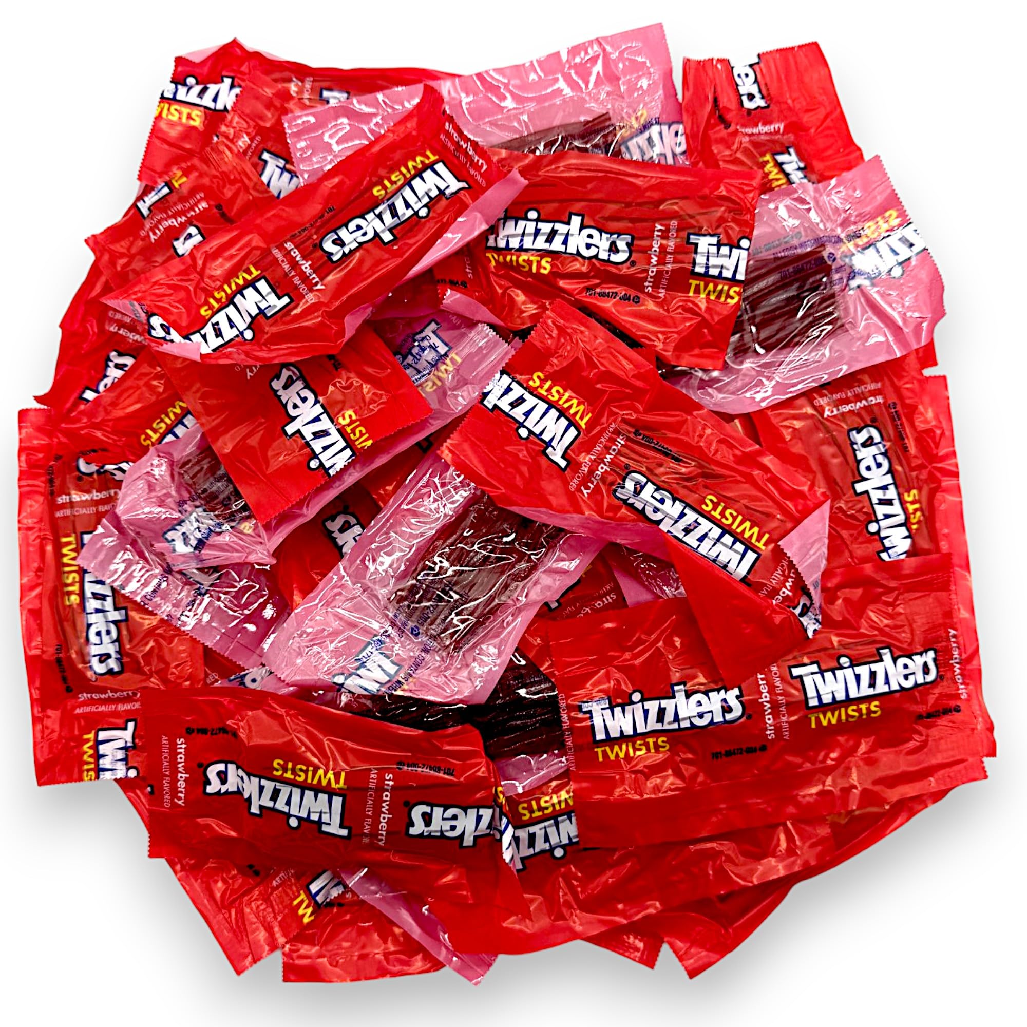 Strawberry Twizzlers-1.5 lbs Fun Size Twizzlers Twists Individually Wrapped Packs, Delicious and Convenient Twizzlers Strawberry Treats for Parties and Snacking(24 oz)