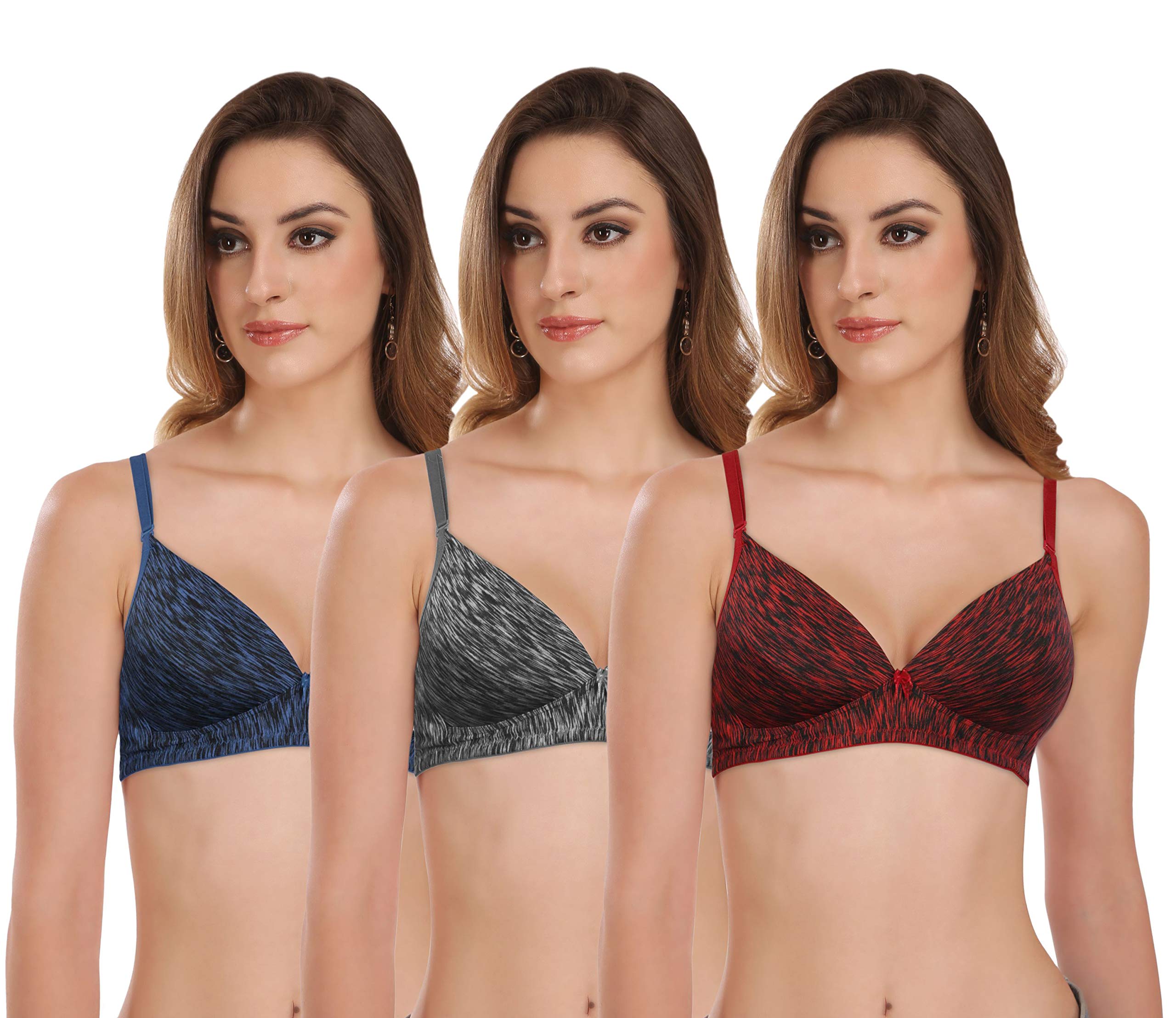 FEATHERLINE Printed Plunge Neck Padded Multiway Women's T-Shirt Bra