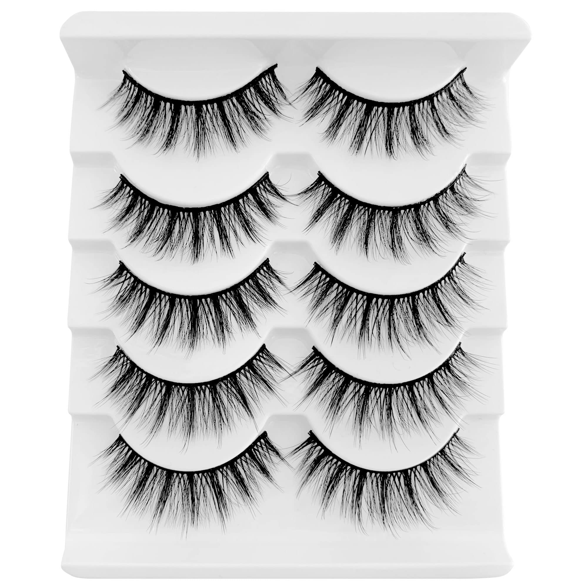 PURELEOR Natural Eyelashes Faux Mink Lashes Reusable False Lash (129)