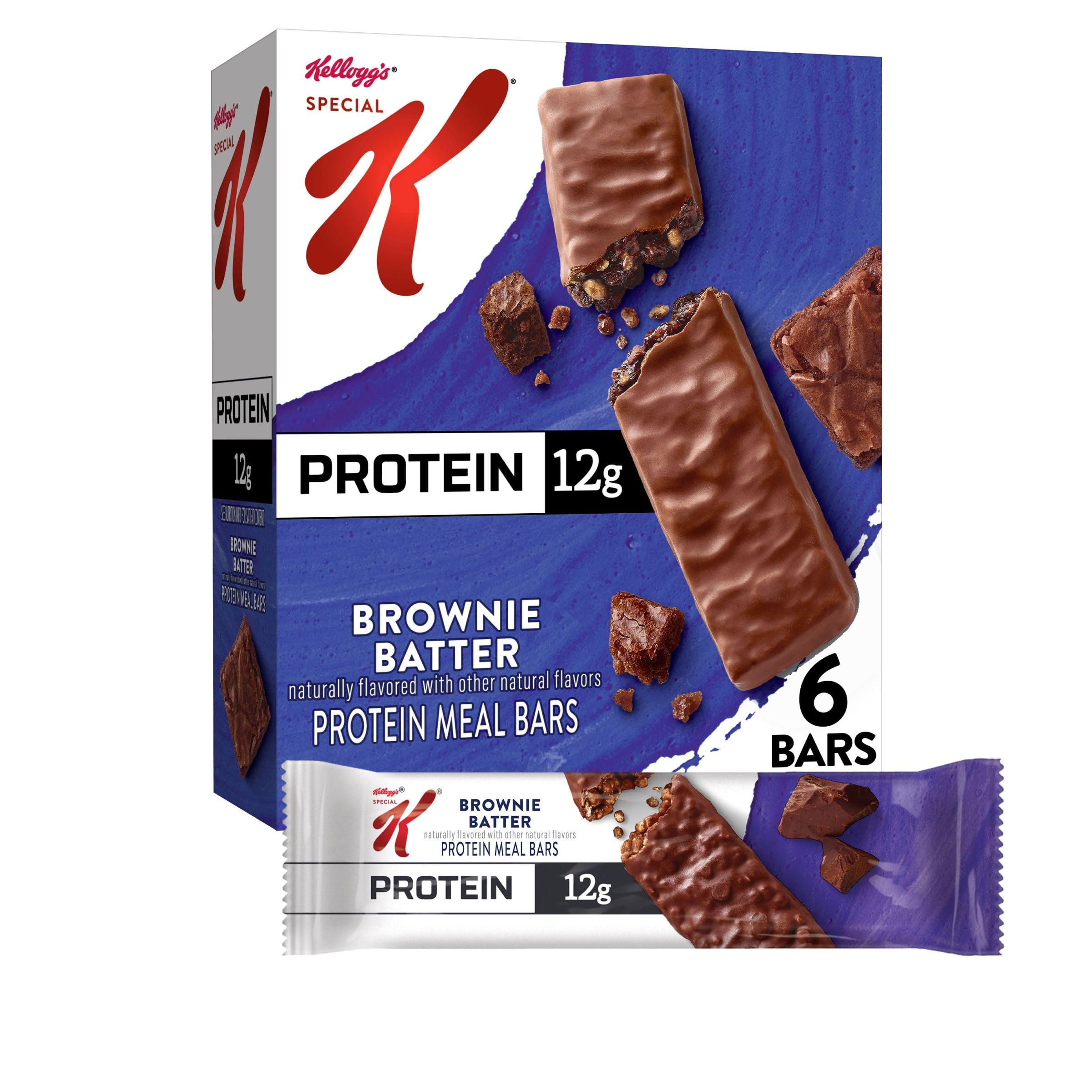 Kellogg's Special K Protein Bars, Meal Replacement, Protein Snacks, Brownie Batter, 9.5oz Box (6 Bars)